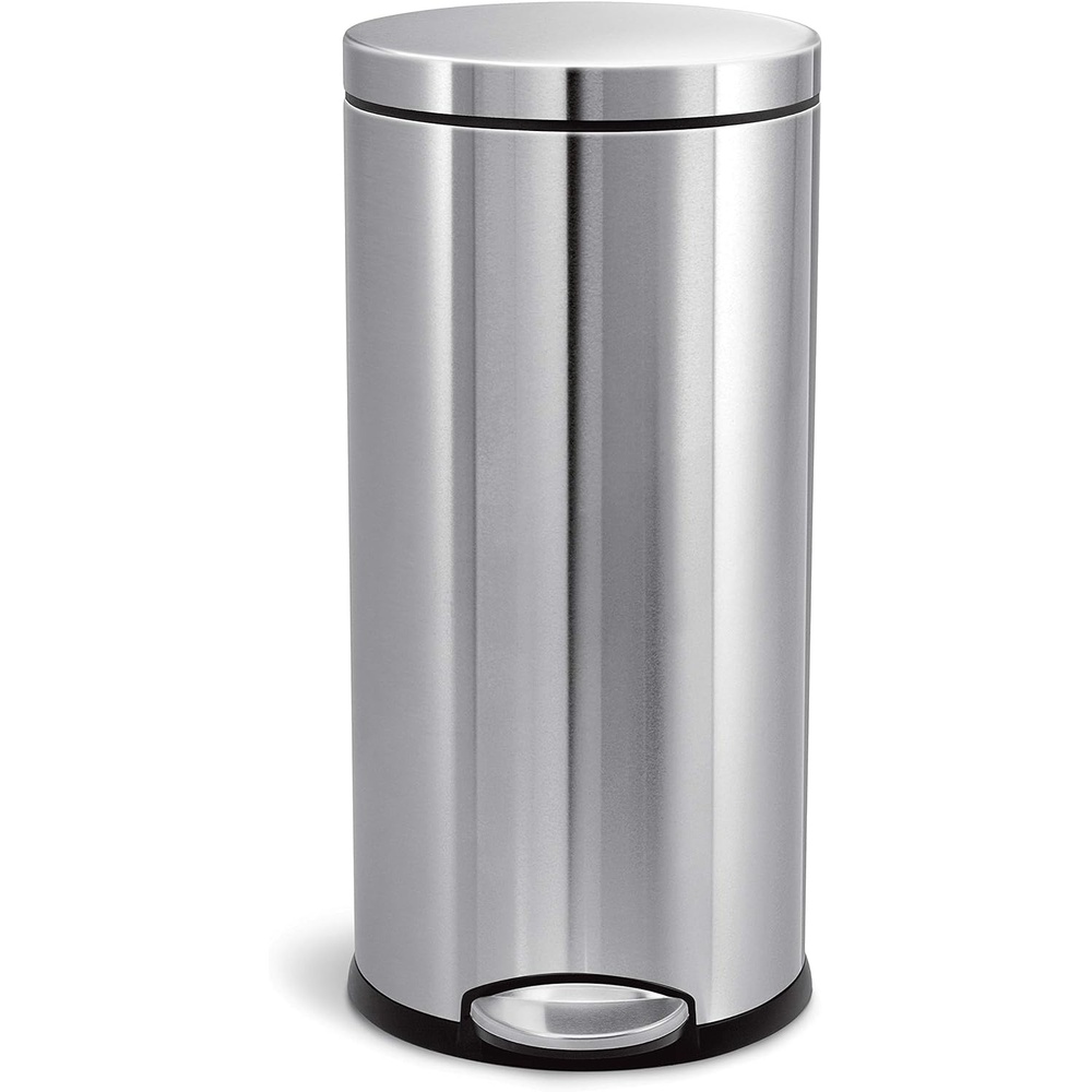 image:imagesimplehuman 55 Liter 145 Gallon Commercial Swing Top Trash Can ADACompliant 1120 Gallons Brushed Stainless Steel30 Liter