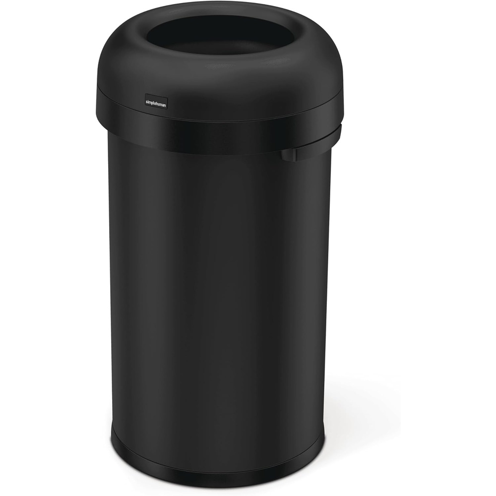 image:imagesimplehuman 80 Liter 211 Gallon Bullet Open Top Trash Can Commercial Grade Heavy Gauge Brushed Stainless SteelMatte Black