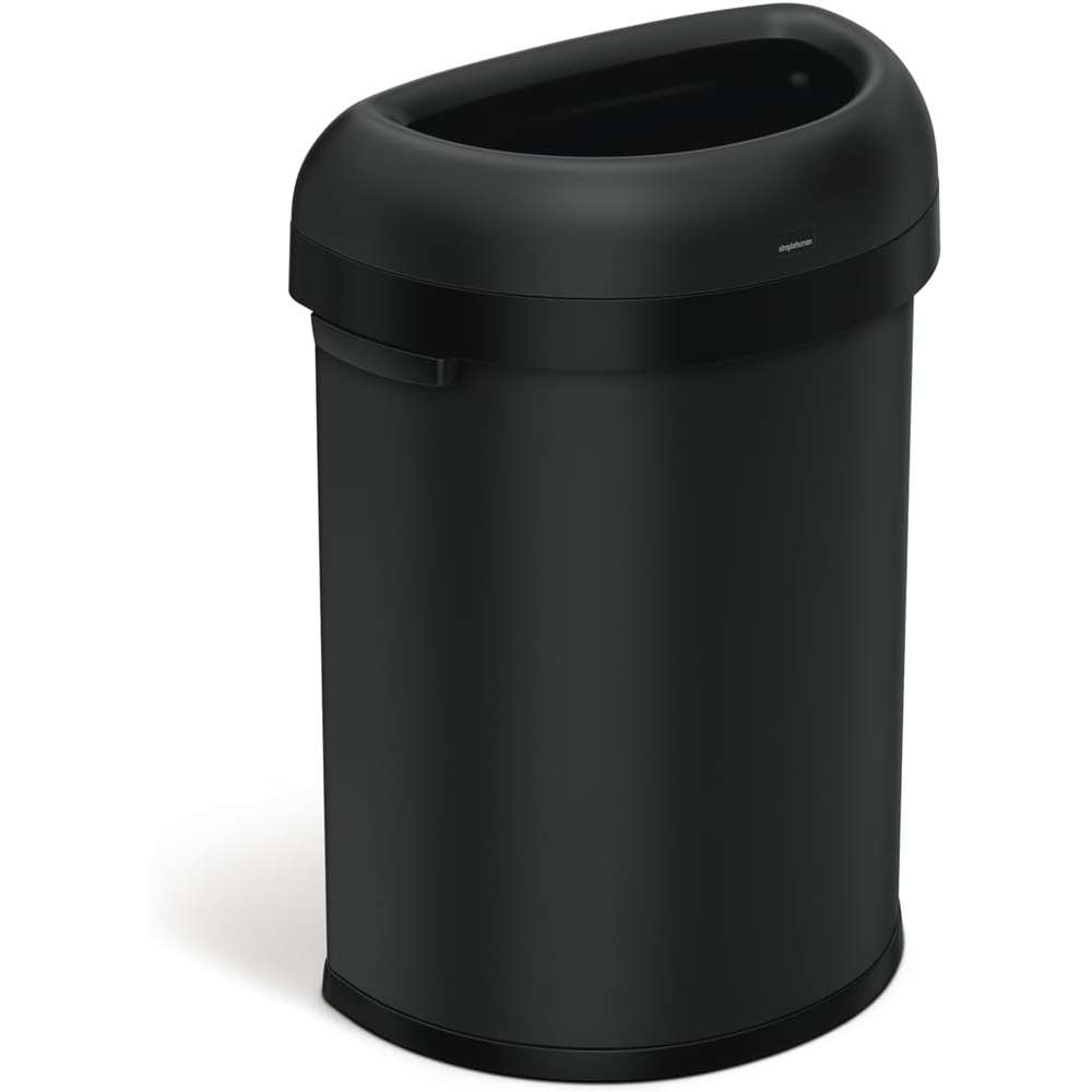 image:imagesimplehuman 80 Liter 211 Gallon Extra Large SemiRound Open Top Trash Can Commercial Grade Heavy Gauge Brushed Stainless Steel ADACompliantMatte Black