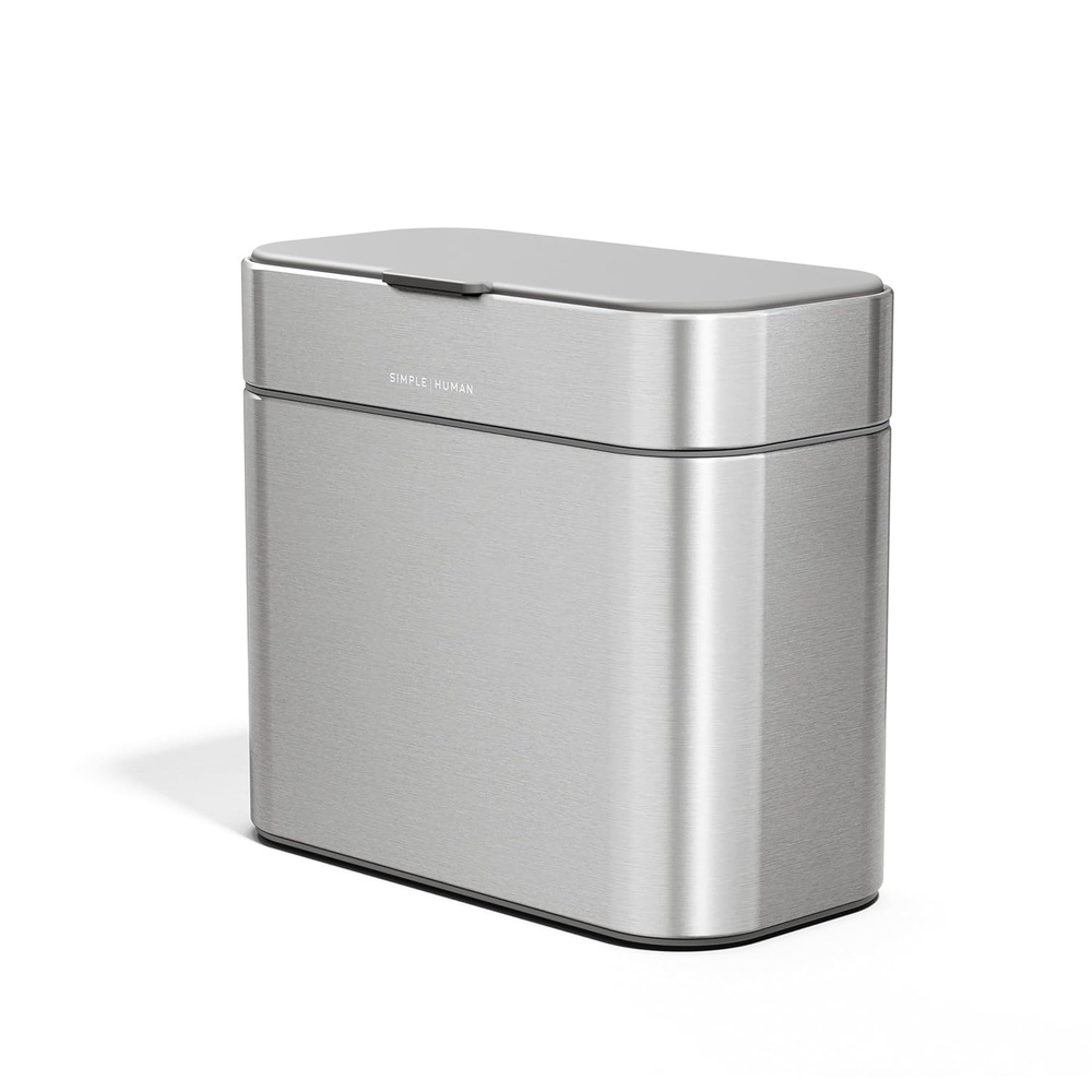 image:imagesimplehuman Compost Caddy 4L  11 Gallon Countertop Kitchen Compost Bin with Magnetic Dock for Trash Can SoftSeal Lid Removable Inner Bucket Matte Black SteelBrushed