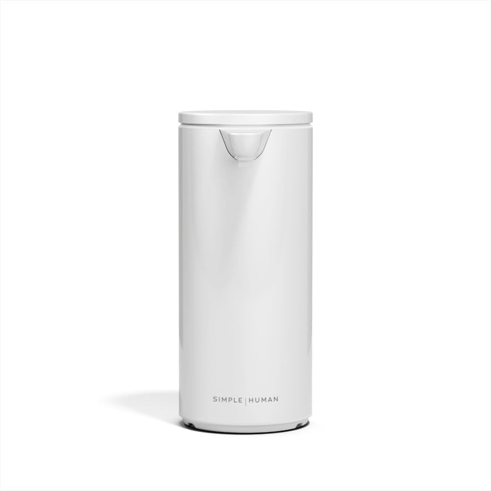 image:imagesimplehuman Liquid Sensor Pump 9 oz Automatic Soap Dispenser for Kitchen and Bathroom Touchless Motion Sensor Variable Dispense Rechargeable NoDrip Spout HighGrade Matte Black SteelWhite
