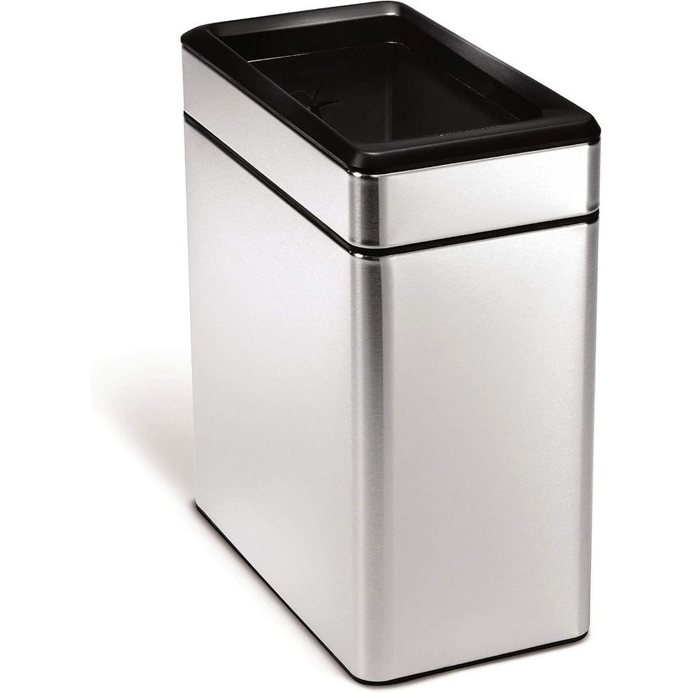 image:imagesimplehuman Slim Open Can 25L 66 Gallon Commercial Office Trash Can for Conference Rooms Hotel Rooms Reception Heavy Duty Stainless Steel ADACompliant Brushed Stainless SteelBrushed