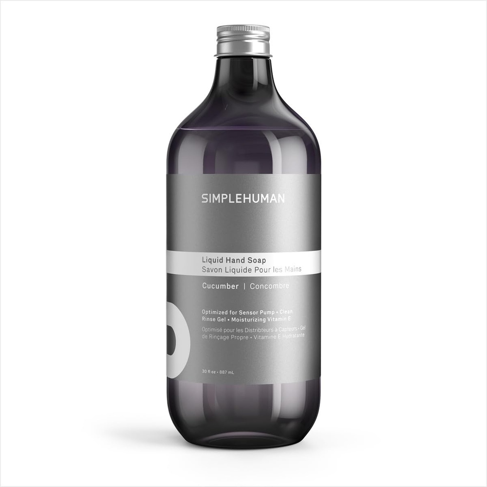 image:imagesimplehuman Spring Water Liquid Hand Soap Refill Bottle 30 fl oz Gentle amp Refreshing Fresh Floral Aroma Moisturizing Vitamin E Sulfate amp Paraben Free Optimized for simplehuman Sensor PumpCucumber