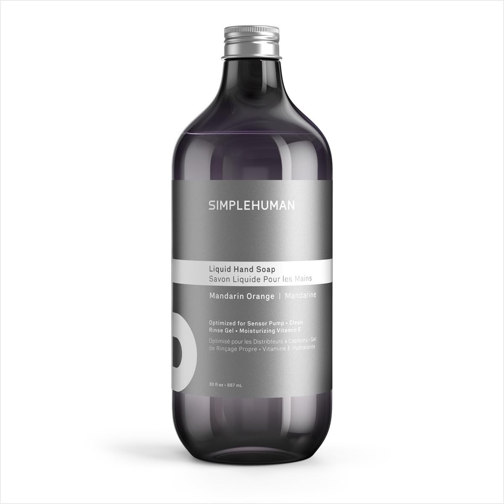 image:imagesimplehuman Spring Water Liquid Hand Soap Refill Bottle 30 fl oz Gentle amp Refreshing Fresh Floral Aroma Moisturizing Vitamin E Sulfate amp Paraben Free Optimized for simplehuman Sensor PumpMandarin Orange