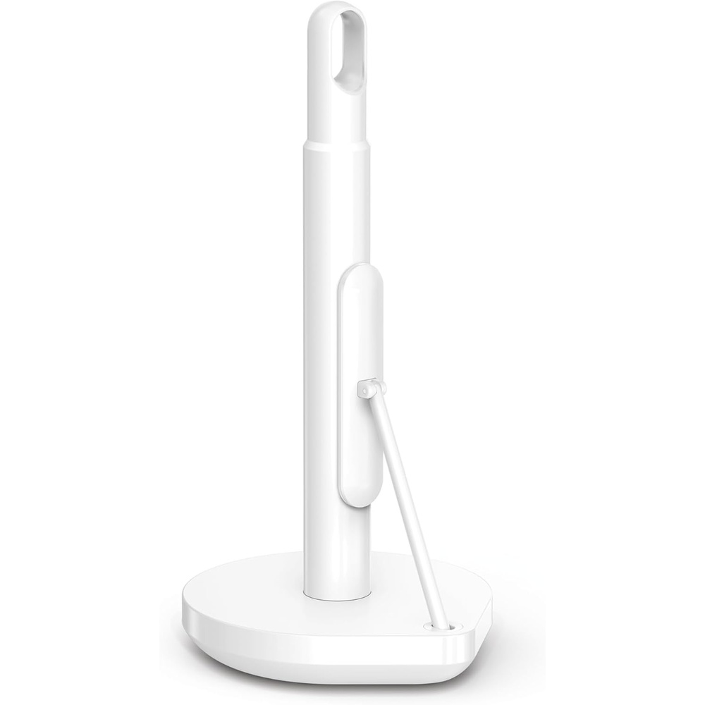 image:imagesimplehuman Tension Arm Countertop Paper Towel Holder Easy OneHanded Tear Standing Weighted Base with Finger Loop Heavy Duty White Steel