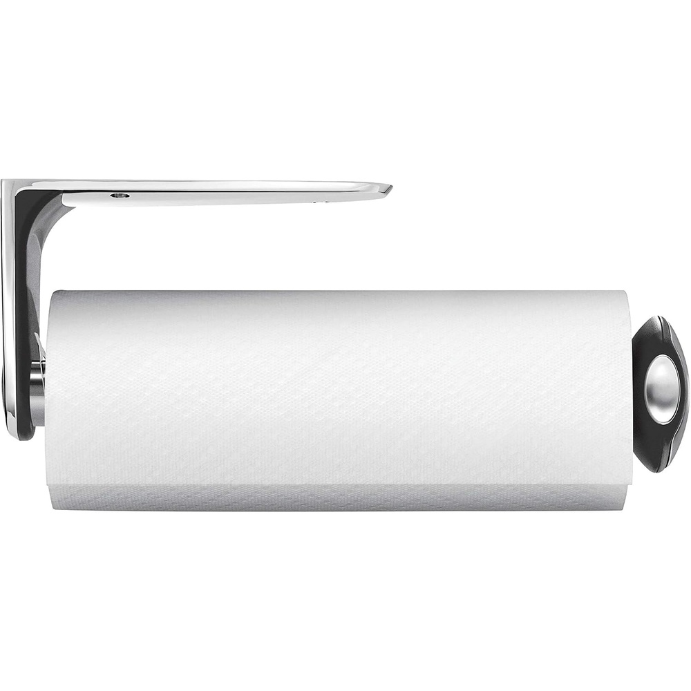 image:imagesimplehuman Wall Mount Paper Towel Holder UnderCabinet or Wall Mounted Rack Horizontal or Vertical Install OneHanded Tear with Tension Spring QuickRelease Knob Brushed Stainless Steel13 x 3 x 5 h