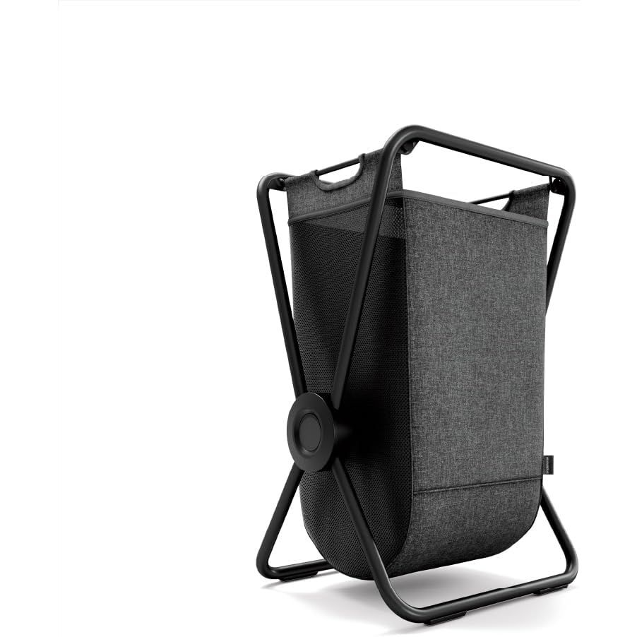 image:imagesimplehuman XFrame Hamper Single Compartment Laundry Hamper for Bedroom Bathroom HeavyGauge Steel Frame Stain amp Odor Resistant Machine Washable Bag Easy Carry Steel Handles WhiteBlack