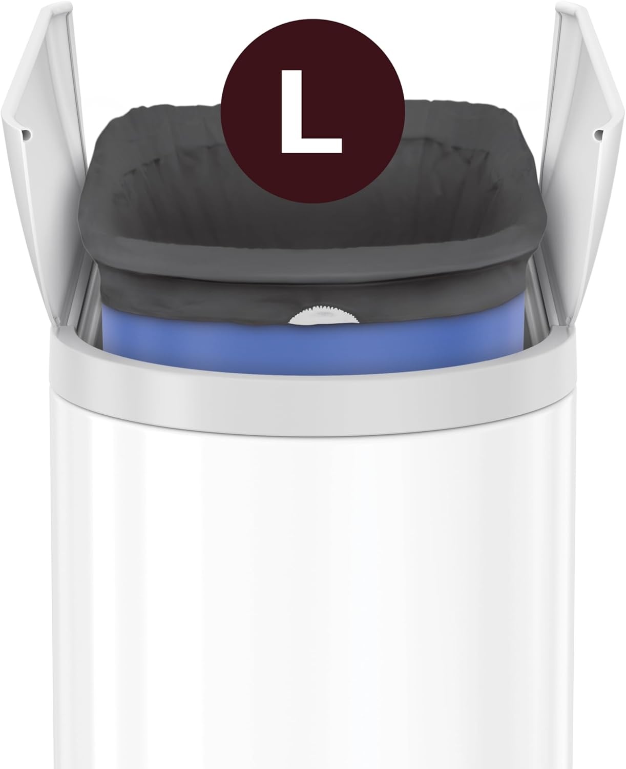 image:imagesimplehuman 10 Liter 26 Gallon Butterfly Lid Bathroom Step Trash Can Brushed Stainless Steel with Black Trim18 liter Diaper Can