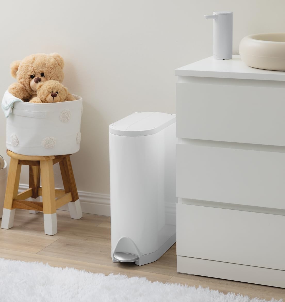image:imagesimplehuman 10 Liter 26 Gallon Butterfly Lid Bathroom Step Trash Can Brushed Stainless Steel with Black Trim18 liter Diaper Can