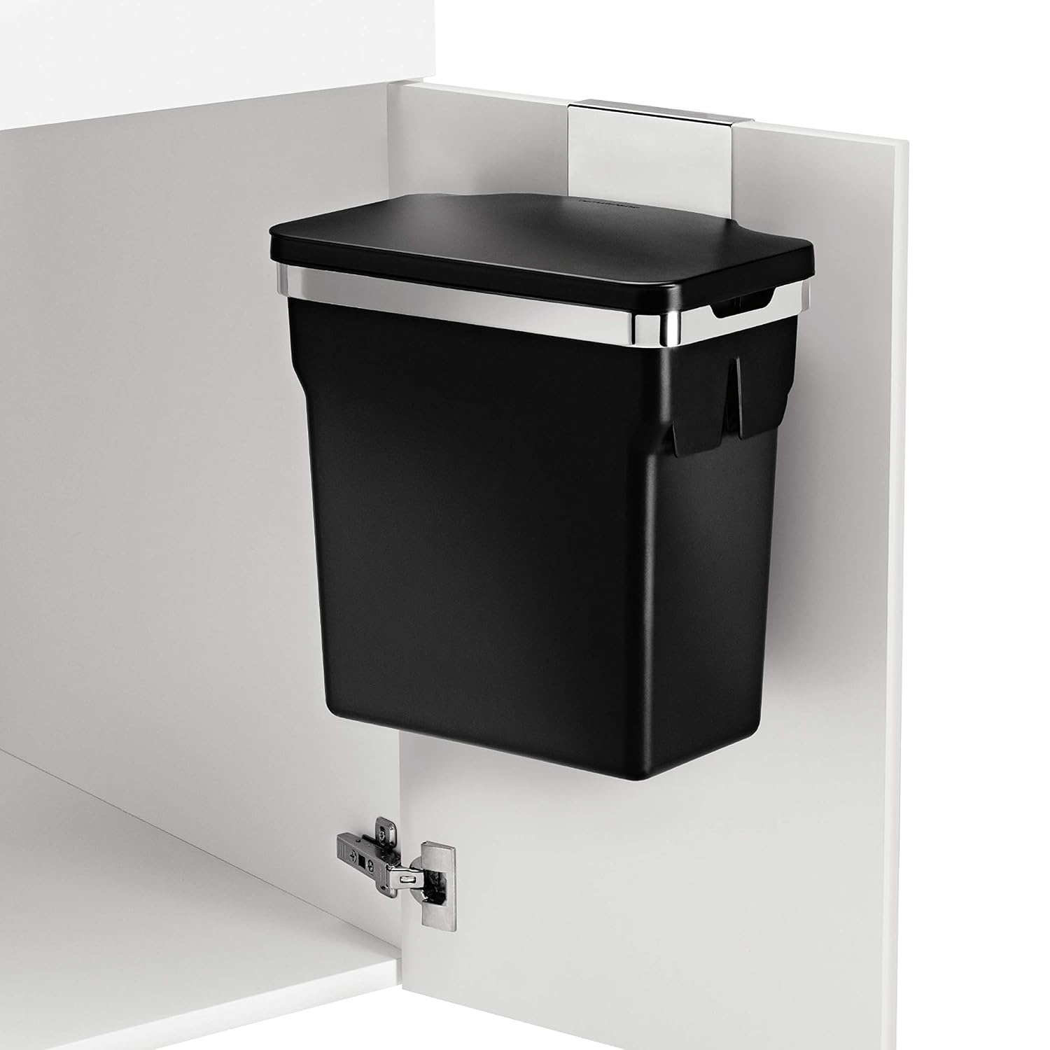 image:imagesimplehuman 35 Liter 93 Gallon Dual Compartment Under Counter Kitchen Cabinet PullOut Recycling Bin and Trash Can Chrome10L InCabinet