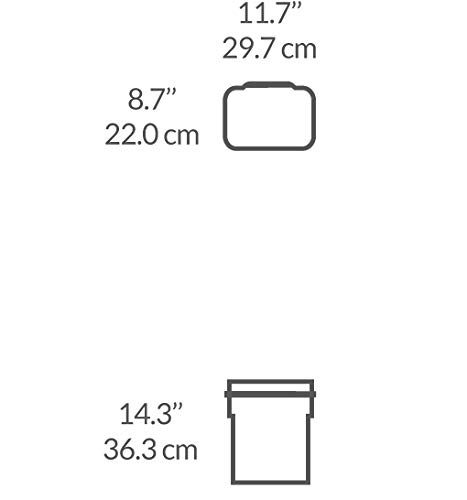 image:imagesimplehuman 35 Liter 93 Gallon Dual Compartment Under Counter Kitchen Cabinet PullOut Recycling Bin and Trash Can Chrome10L InCabinet