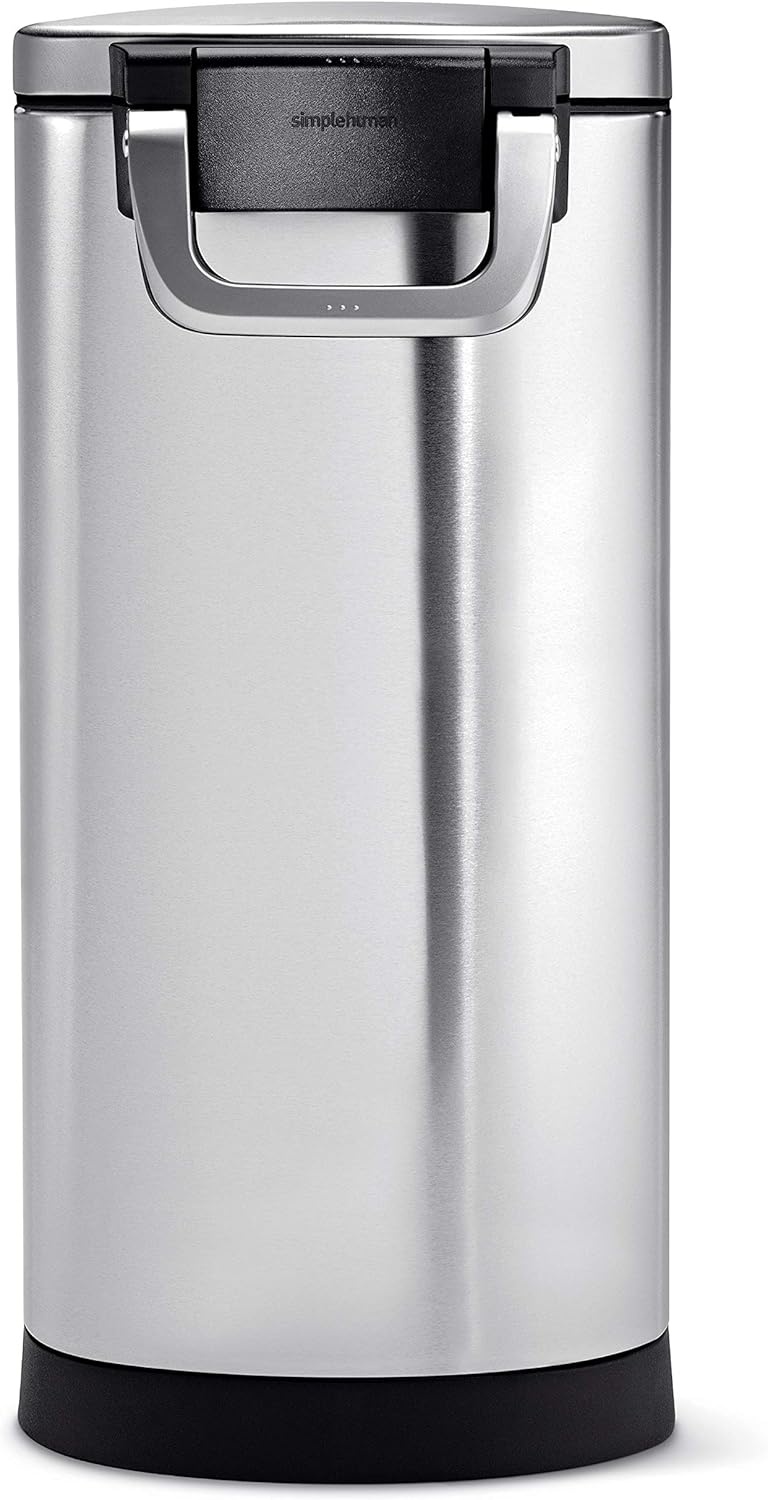 image:imagesimplehuman 35 Liter 40 lb 181 kg XLarge Pet Food Storage Container for Dog Food Cat Food and Bird Feed Brushed Stainless SteelBrushed Stainless Steel