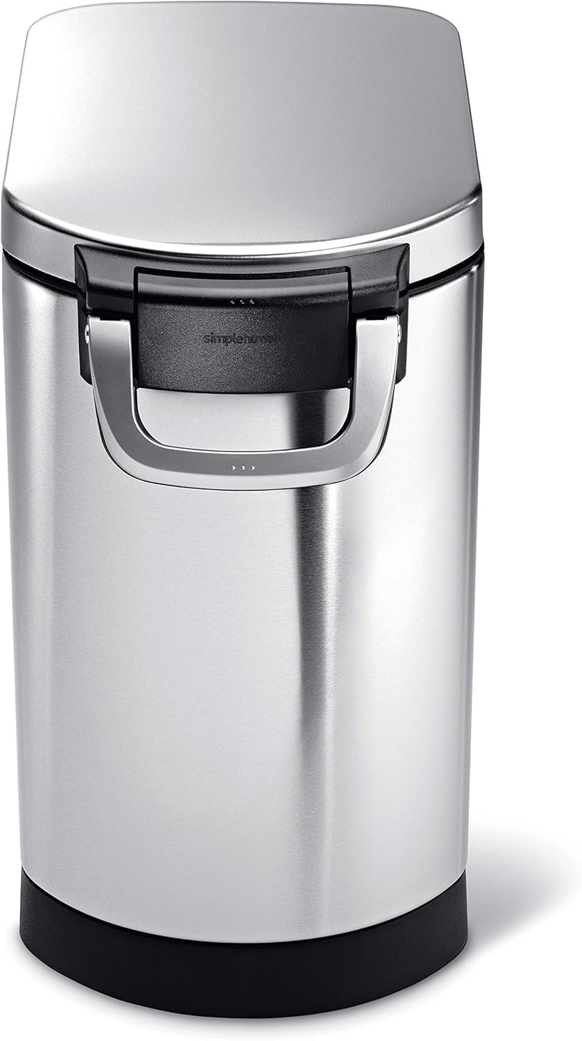 image:imagesimplehuman 35 Liter 40 lb 181 kg XLarge Pet Food Storage Container for Dog Food Cat Food and Bird Feed Brushed Stainless SteelBrushed Stainless Steel