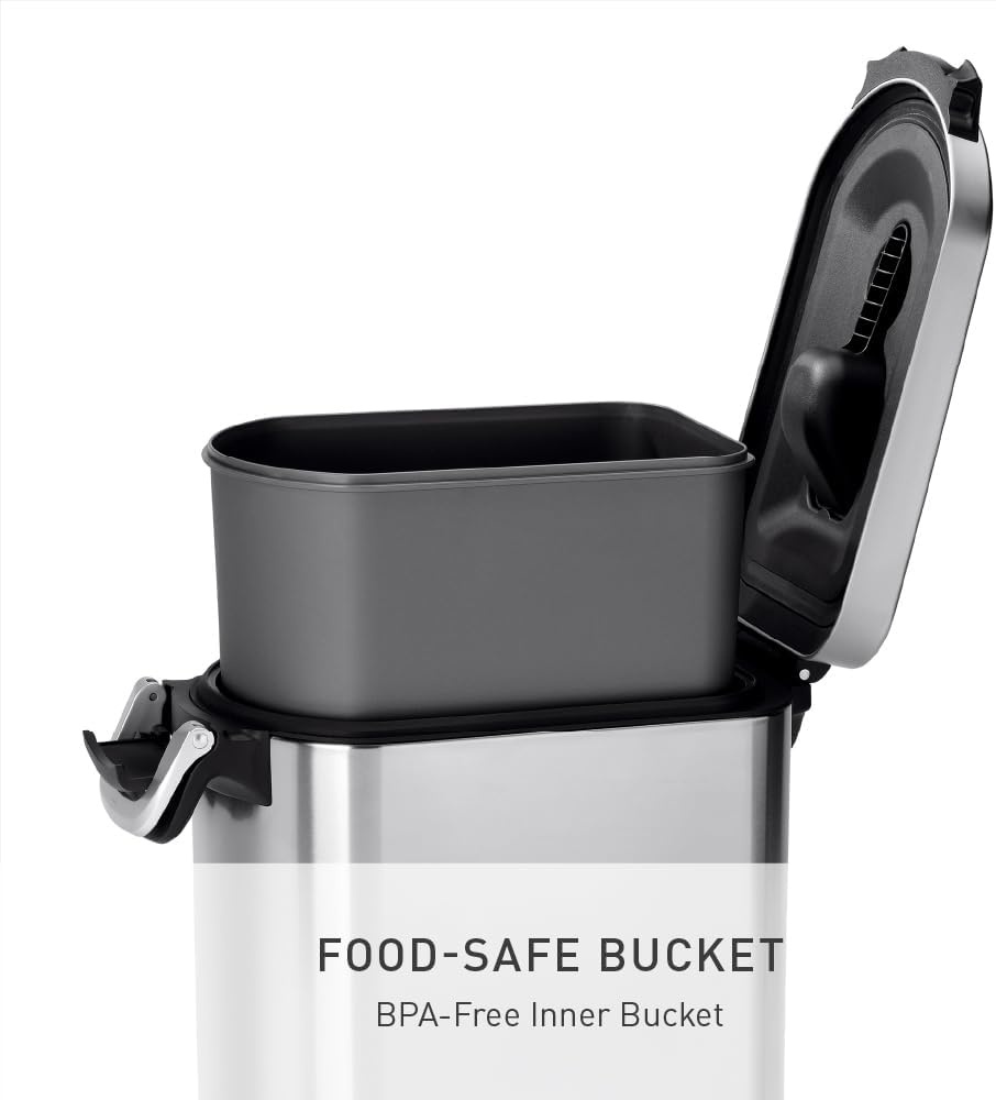 image:imagesimplehuman 35 Liter 40 lb 181 kg XLarge Pet Food Storage Container for Dog Food Cat Food and Bird Feed Brushed Stainless SteelBrushed Stainless Steel