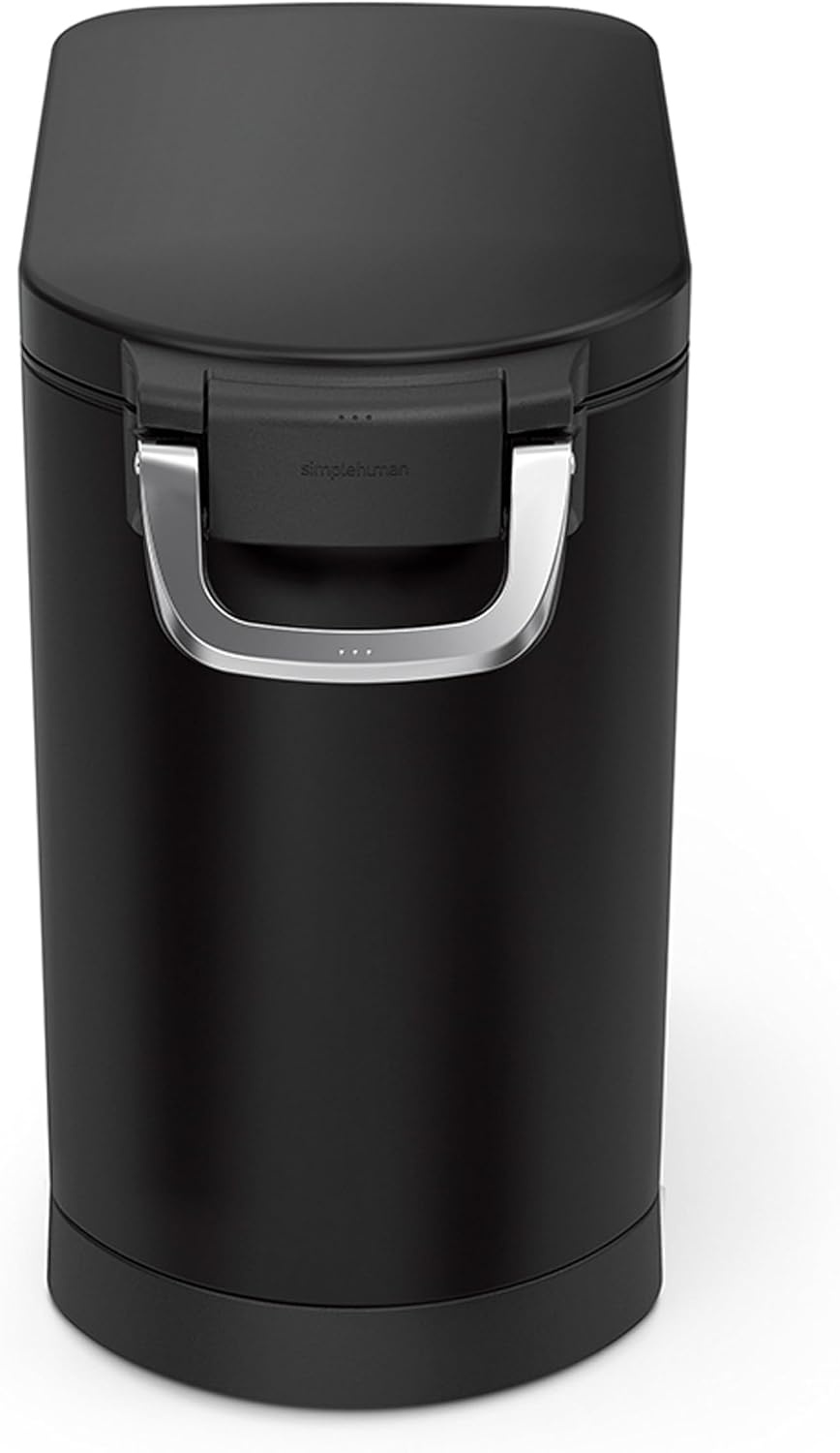 image:imagesimplehuman 35 Liter 40 lb 181 kg XLarge Pet Food Storage Container for Dog Food Cat Food and Bird Feed Brushed Stainless SteelMatte Black