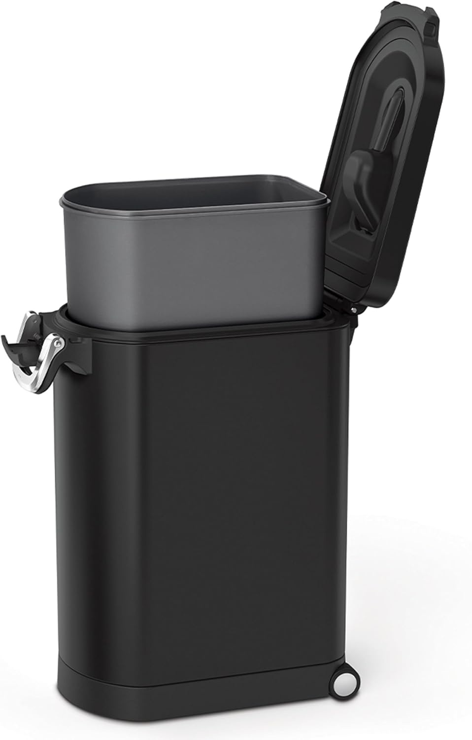 image:imagesimplehuman 35 Liter 40 lb 181 kg XLarge Pet Food Storage Container for Dog Food Cat Food and Bird Feed Brushed Stainless SteelMatte Black
