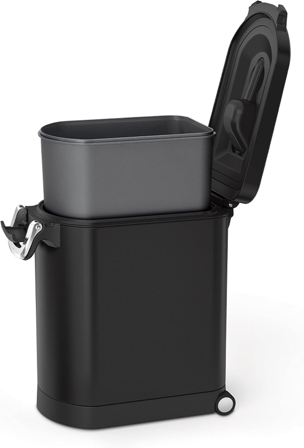 image:imagesimplehuman 35 Liter 40 lb 181 kg XLarge Pet Food Storage Container for Dog Food Cat Food and Bird Feed Brushed Stainless SteelMatte Black