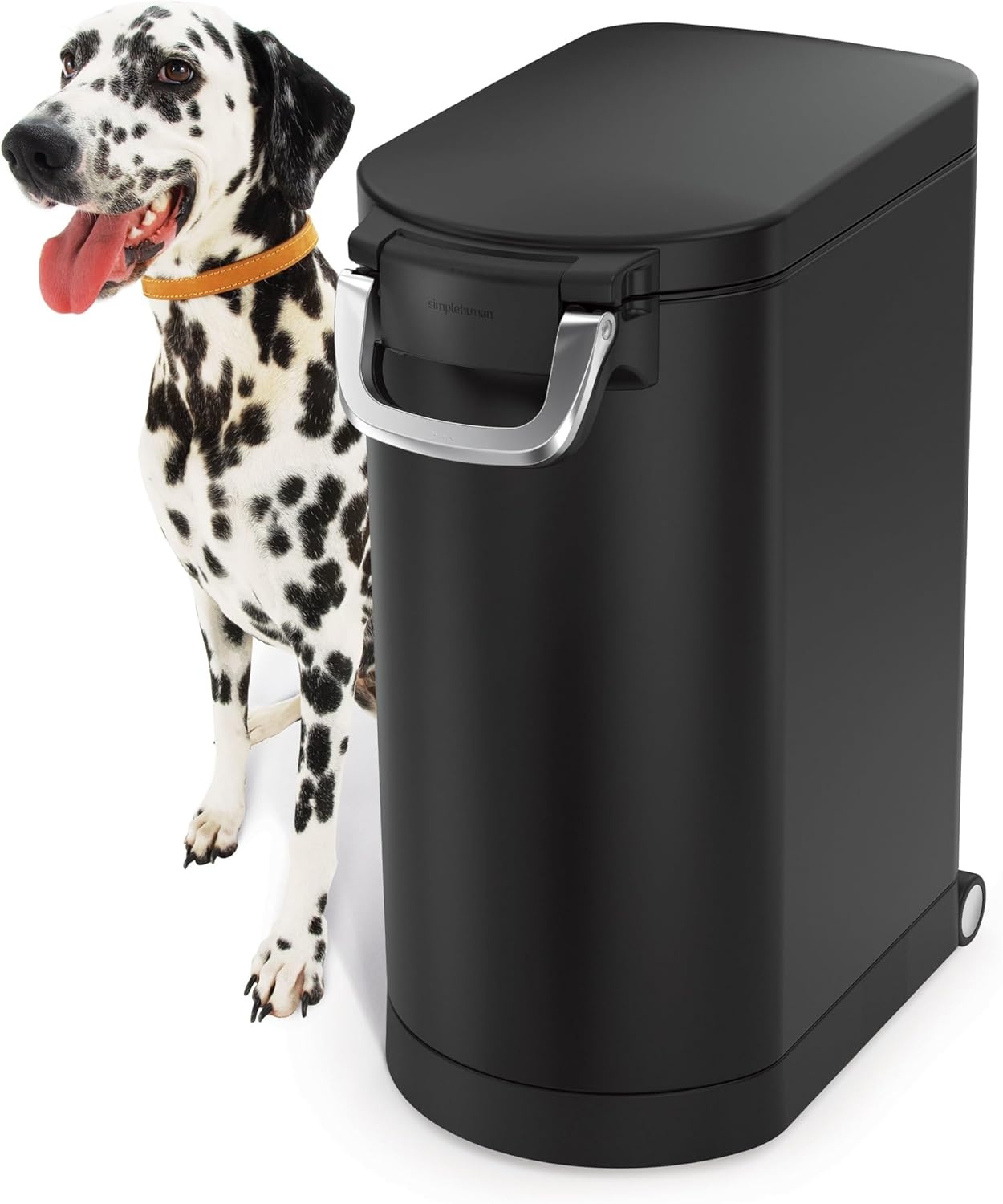 image:imagesimplehuman 35 Liter 40 lb 181 kg XLarge Pet Food Storage Container for Dog Food Cat Food and Bird Feed Brushed Stainless SteelMatte Black