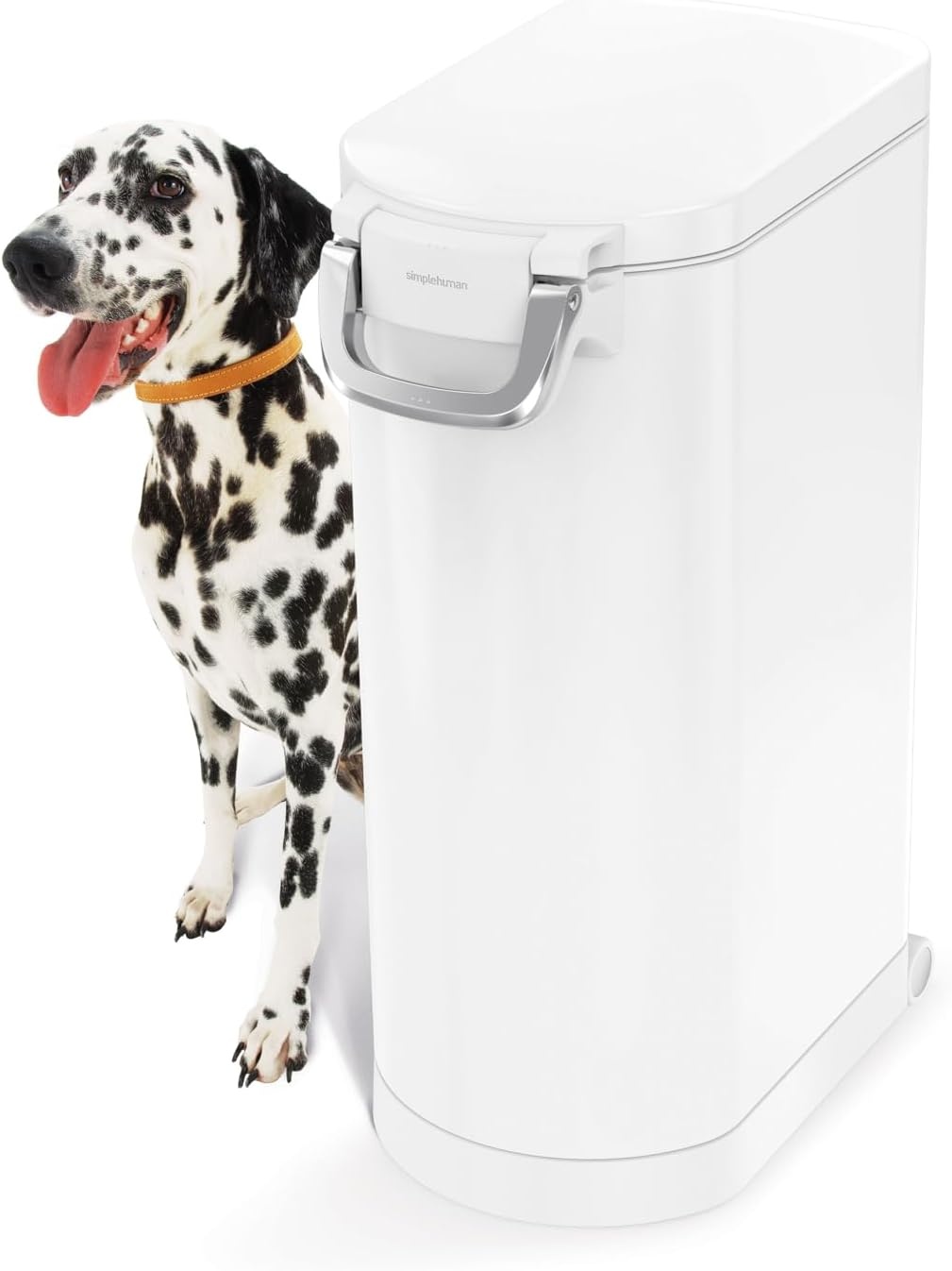 image:imagesimplehuman 35 Liter 40 lb 181 kg XLarge Pet Food Storage Container for Dog Food Cat Food and Bird Feed Brushed Stainless SteelWhite