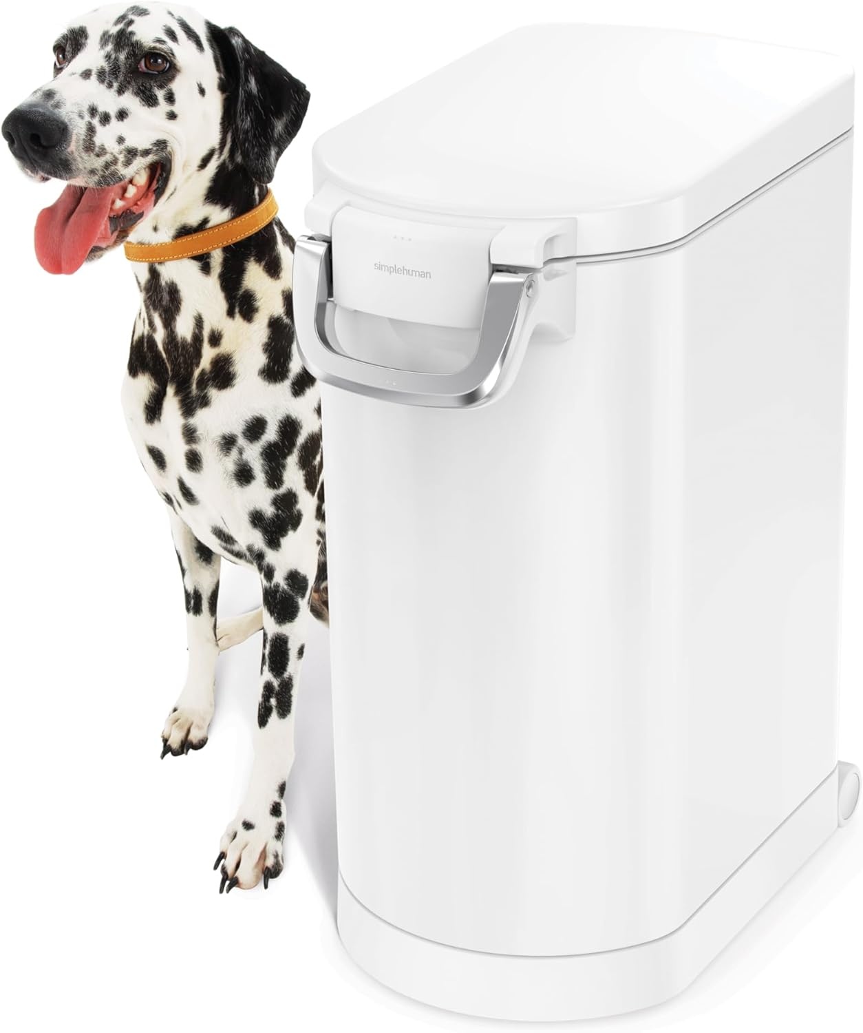 image:imagesimplehuman 35 Liter 40 lb 181 kg XLarge Pet Food Storage Container for Dog Food Cat Food and Bird Feed Brushed Stainless SteelWhite