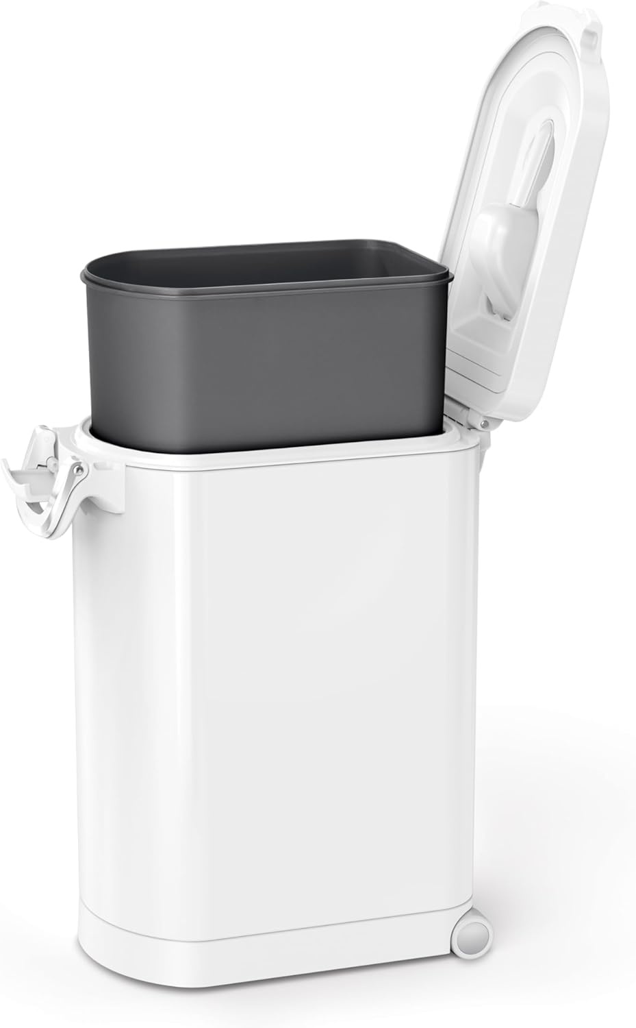 image:imagesimplehuman 35 Liter 40 lb 181 kg XLarge Pet Food Storage Container for Dog Food Cat Food and Bird Feed Brushed Stainless SteelWhite