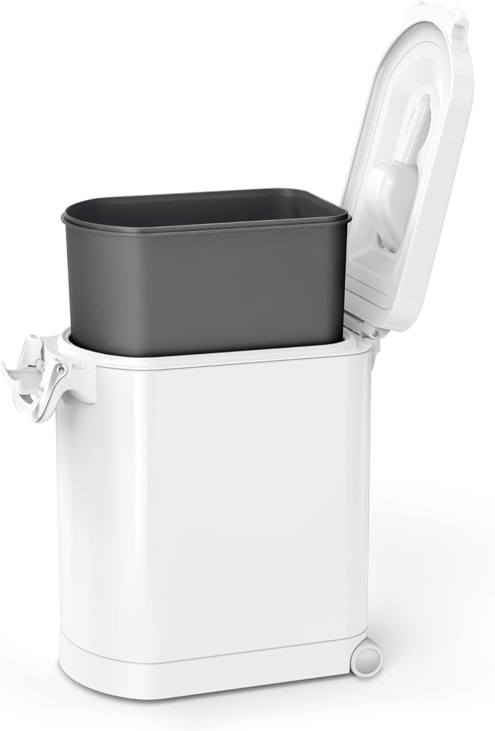 image:imagesimplehuman 35 Liter 40 lb 181 kg XLarge Pet Food Storage Container for Dog Food Cat Food and Bird Feed Brushed Stainless SteelWhite