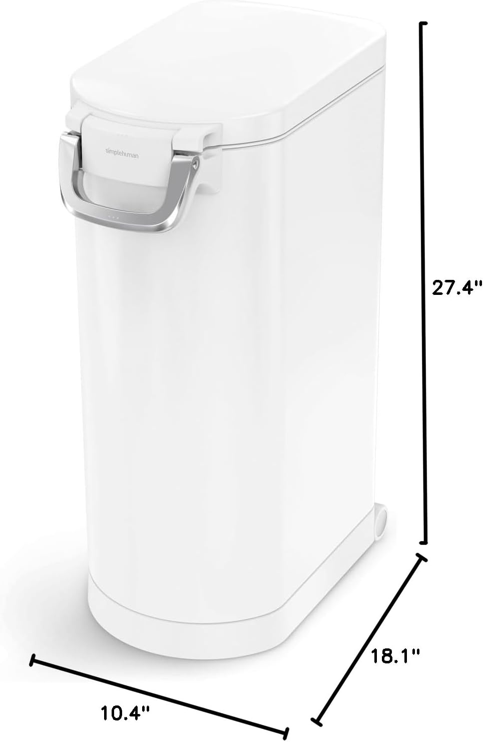 image:imagesimplehuman 35 Liter 40 lb 181 kg XLarge Pet Food Storage Container for Dog Food Cat Food and Bird Feed Brushed Stainless SteelWhite
