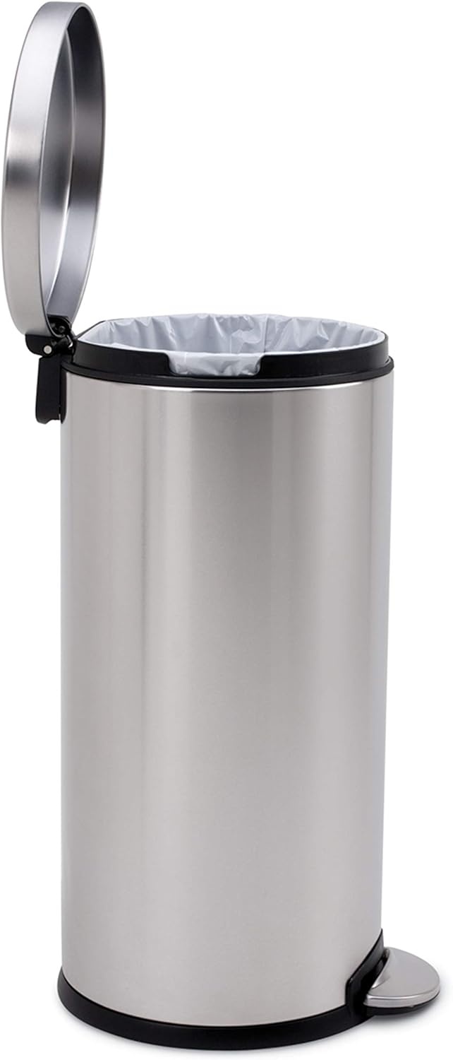 image:imagesimplehuman 55 Liter 145 Gallon Commercial Swing Top Trash Can ADACompliant 1120 Gallons Brushed Stainless Steel30 Liter