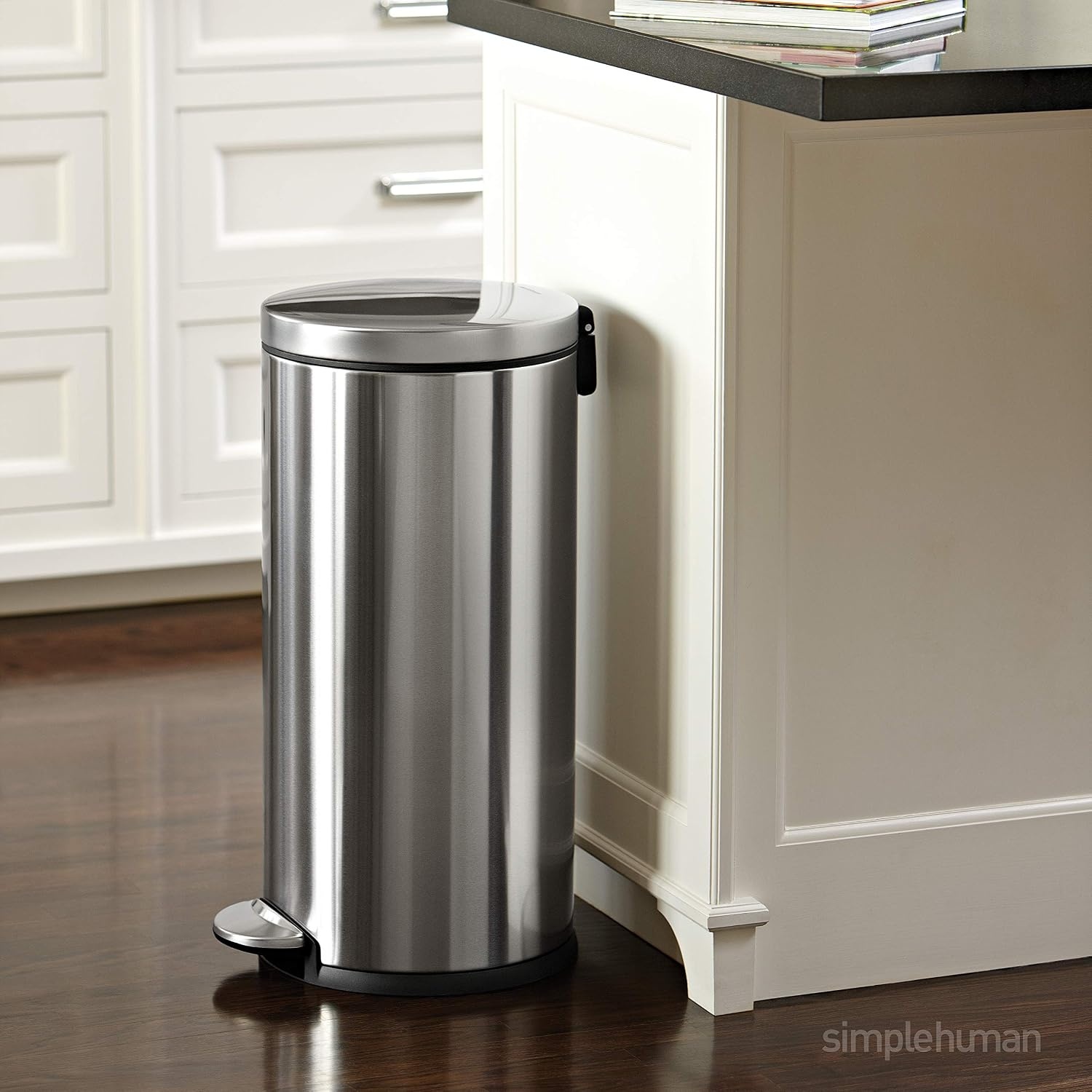 image:imagesimplehuman 55 Liter 145 Gallon Commercial Swing Top Trash Can ADACompliant 1120 Gallons Brushed Stainless Steel30 Liter