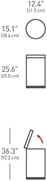 image:imagesimplehuman 55 Liter 145 Gallon Commercial Swing Top Trash Can ADACompliant 1120 Gallons Brushed Stainless Steel30 Liter