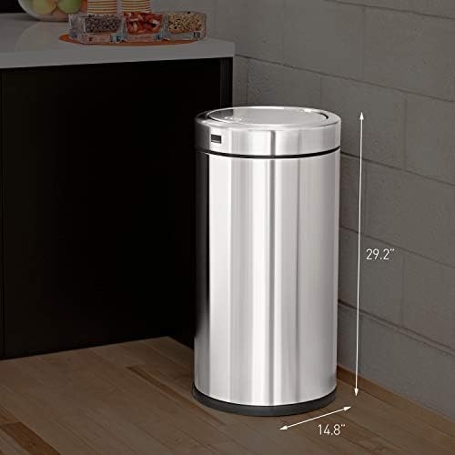 image:imagesimplehuman 55 Liter 145 Gallon Commercial Swing Top Trash Can ADACompliant 1120 Gallons Brushed Stainless Steel55 Liter