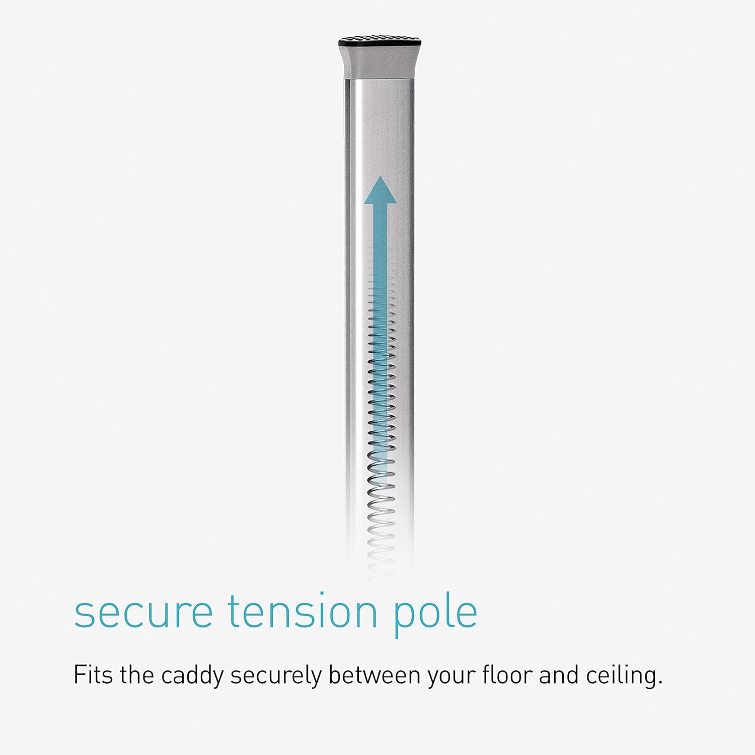 image:imagesimplehuman 8 Tension Pole Shower Caddy Stainless Steel and Anodized Aluminum9 ft
