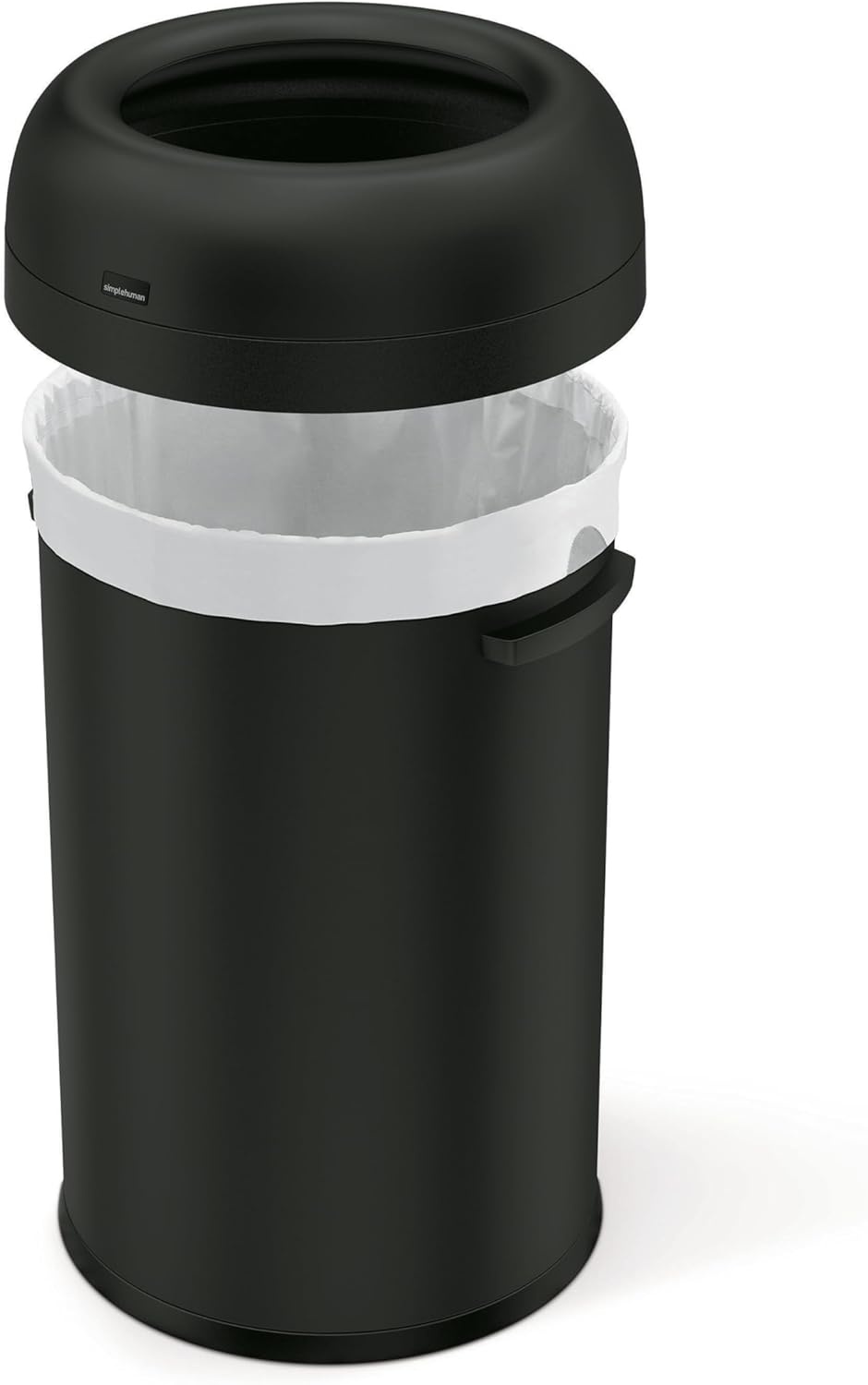 image:imagesimplehuman 80 Liter 211 Gallon Bullet Open Top Trash Can Commercial Grade Heavy Gauge Brushed Stainless SteelMatte Black