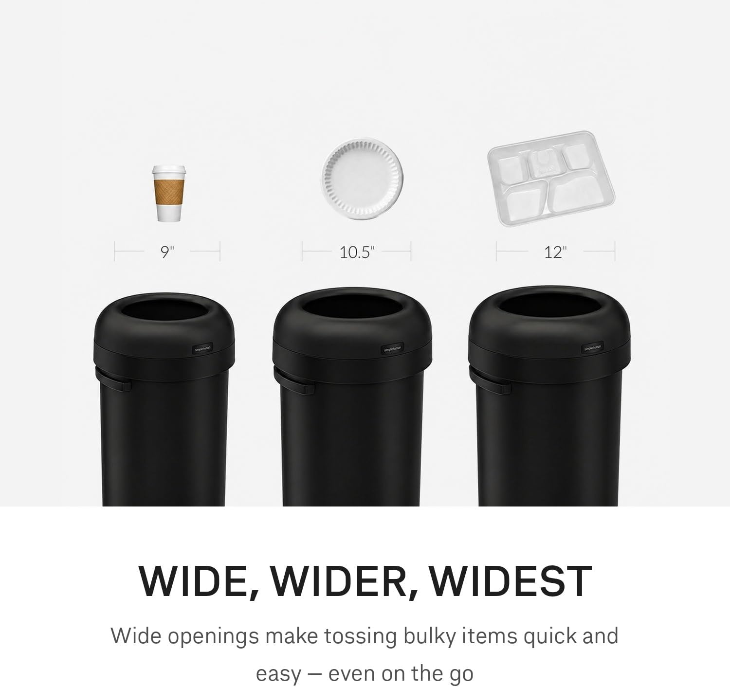 image:imagesimplehuman 80 Liter 211 Gallon Bullet Open Top Trash Can Commercial Grade Heavy Gauge Brushed Stainless SteelMatte Black
