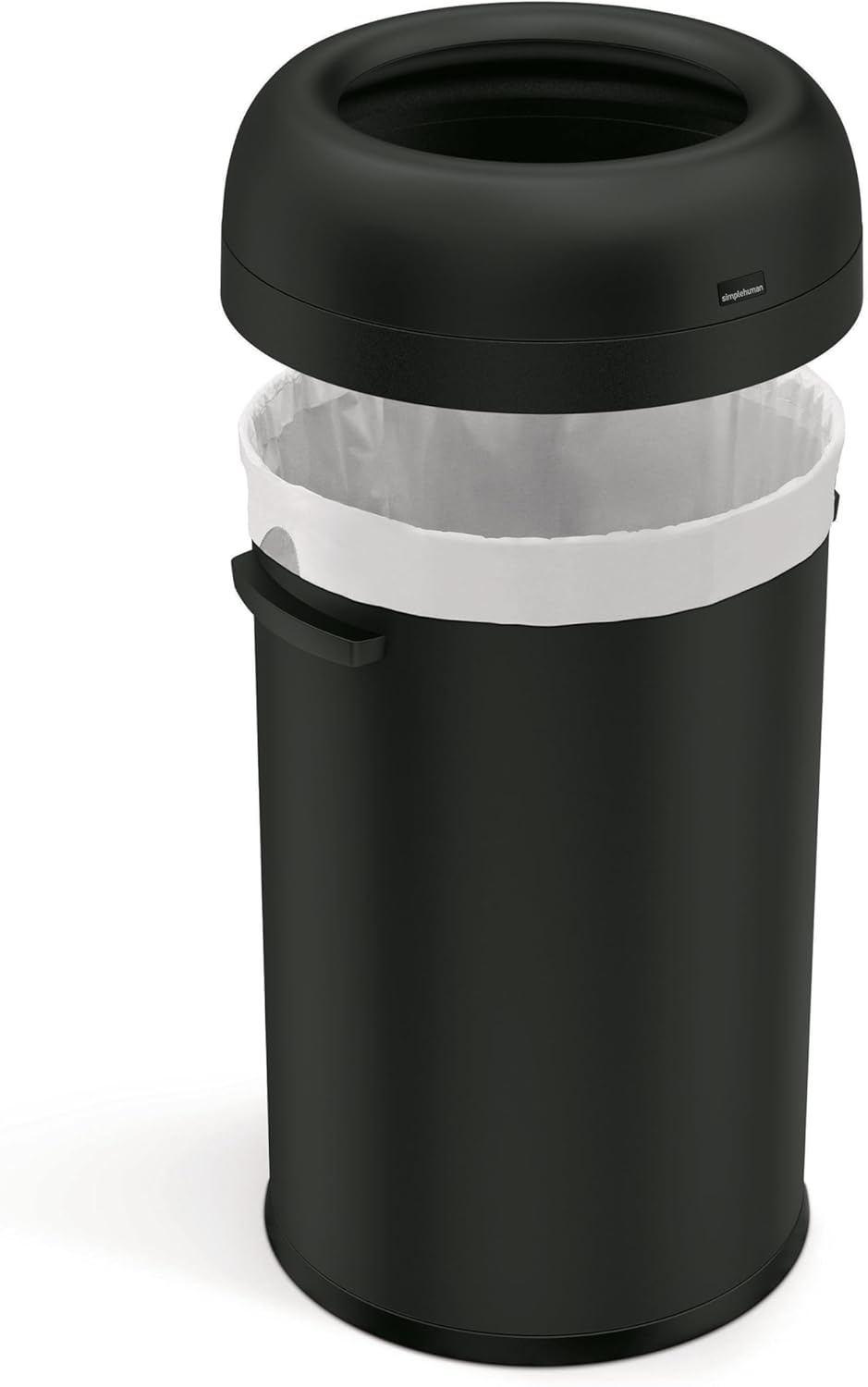 image:imagesimplehuman 80 Liter 211 Gallon Bullet Open Top Trash Can Commercial Grade Heavy Gauge Brushed Stainless SteelMatte Black