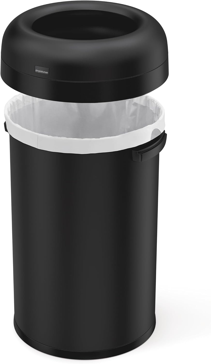 image:imagesimplehuman 80 Liter 211 Gallon Bullet Open Top Trash Can Commercial Grade Heavy Gauge Brushed Stainless SteelMatte Black