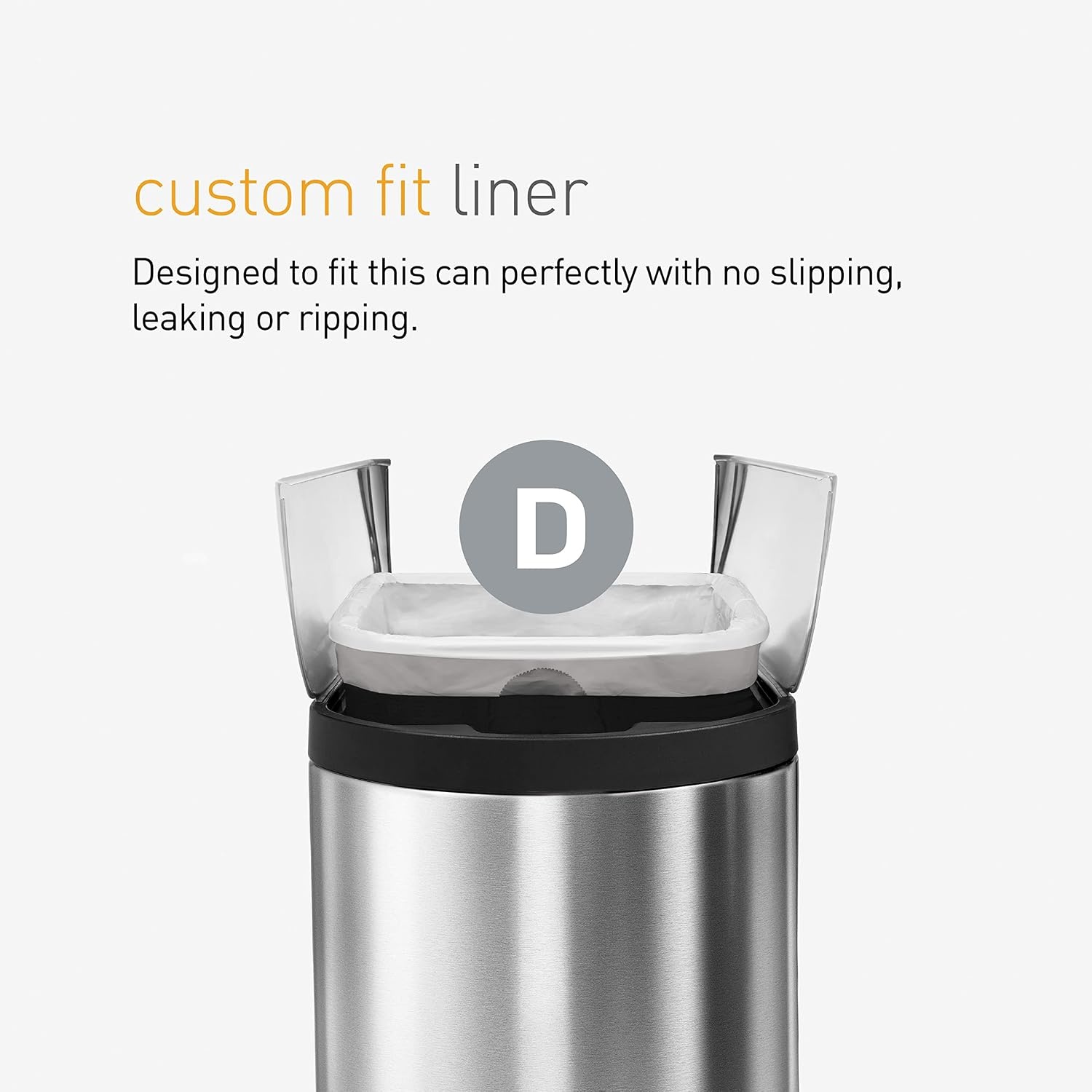 image:imagesimplehuman Code D 100 Count Custom Fit Liners Drawstring Kitchen Trash Bags OnebyOne MessFree Dispense Extra Thick amp Double Seamed 50 PCR Plastic 20 Liter 53 Gallon White60 Count Pack of 1