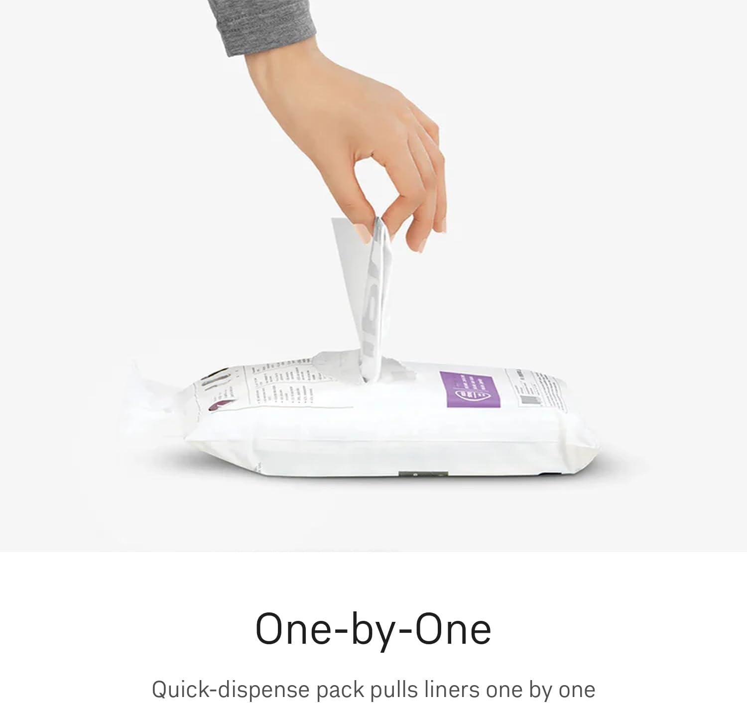 image:imagesimplehuman Code E 100 Count Custom Fit Liners Drawstring Kitchen Trash Bags OnebyOne MessFree Dispense Extra Thick amp Double Seamed 50 PCR Plastic 20 Liter 53 Gallon White200 Count Pack of 1