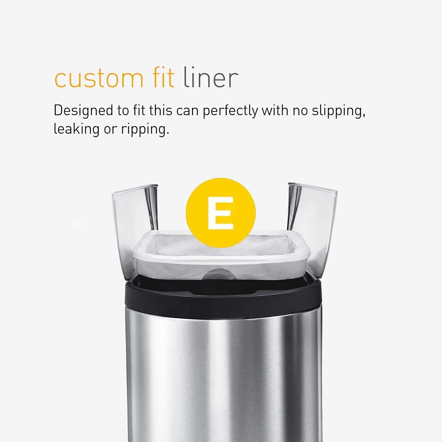 image:imagesimplehuman Code E 100 Count Custom Fit Liners Drawstring Kitchen Trash Bags OnebyOne MessFree Dispense Extra Thick amp Double Seamed 50 PCR Plastic 20 Liter 53 Gallon White60 Count Pack of 1