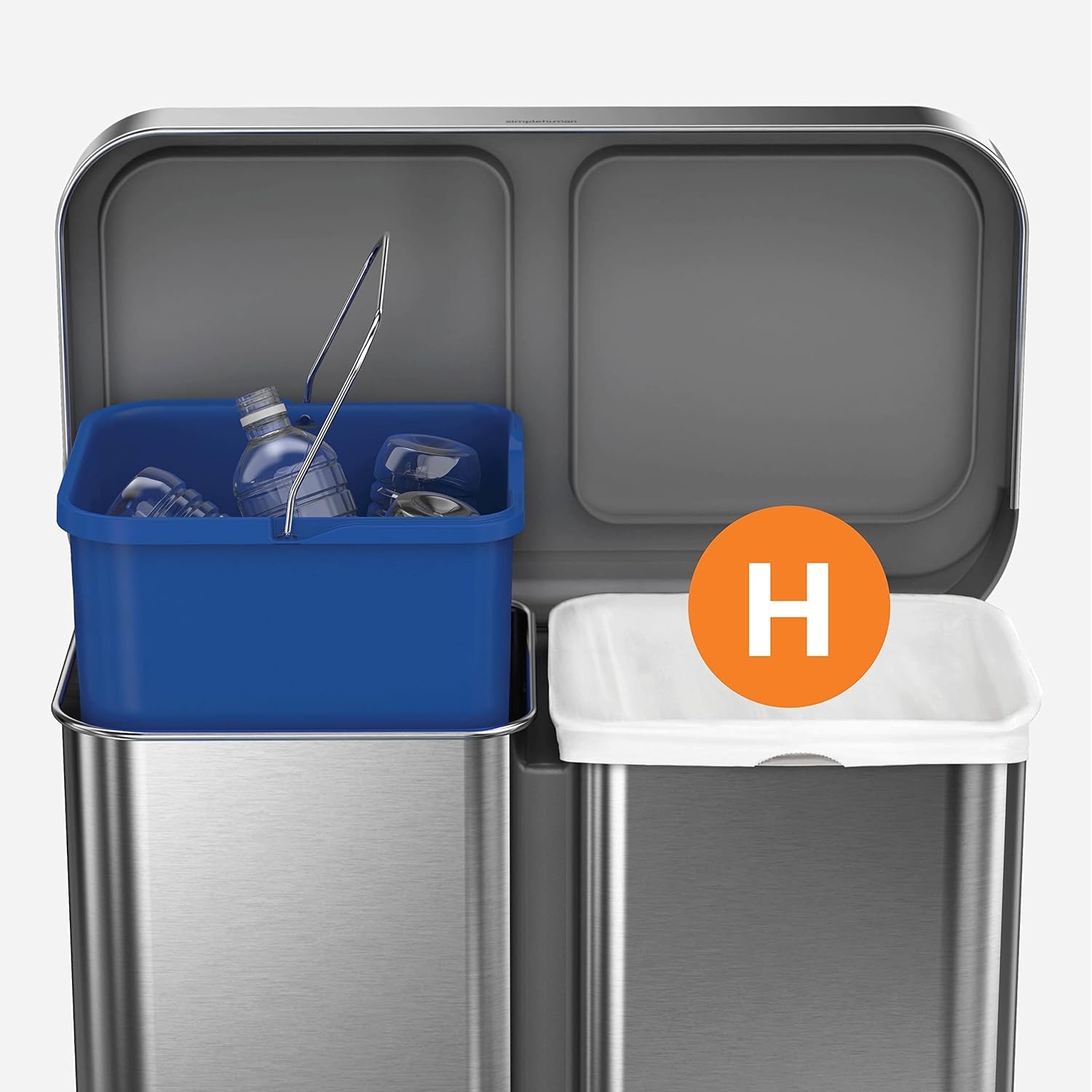 image:imagesimplehuman Code H 100 Count Custom Fit Liners Drawstring Kitchen Trash Bags OnebyOne MessFree Dispense Extra Thick amp Double Seamed 50 PCR Plastic 3035 Liter 89 Gallon White60 Count Pack of 1