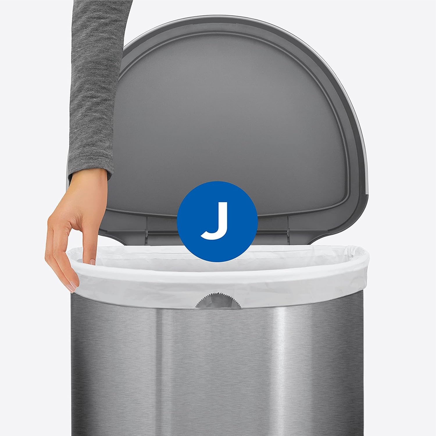 image:imagesimplehuman Code J 100 Count Custom Fit Liners Drawstring Kitchen Trash Bags OnebyOne MessFree Dispense Extra Thick amp Double Seamed 50 PCR Plastic 3845 Liter 1012 Gallon White60 Count Pack of 1