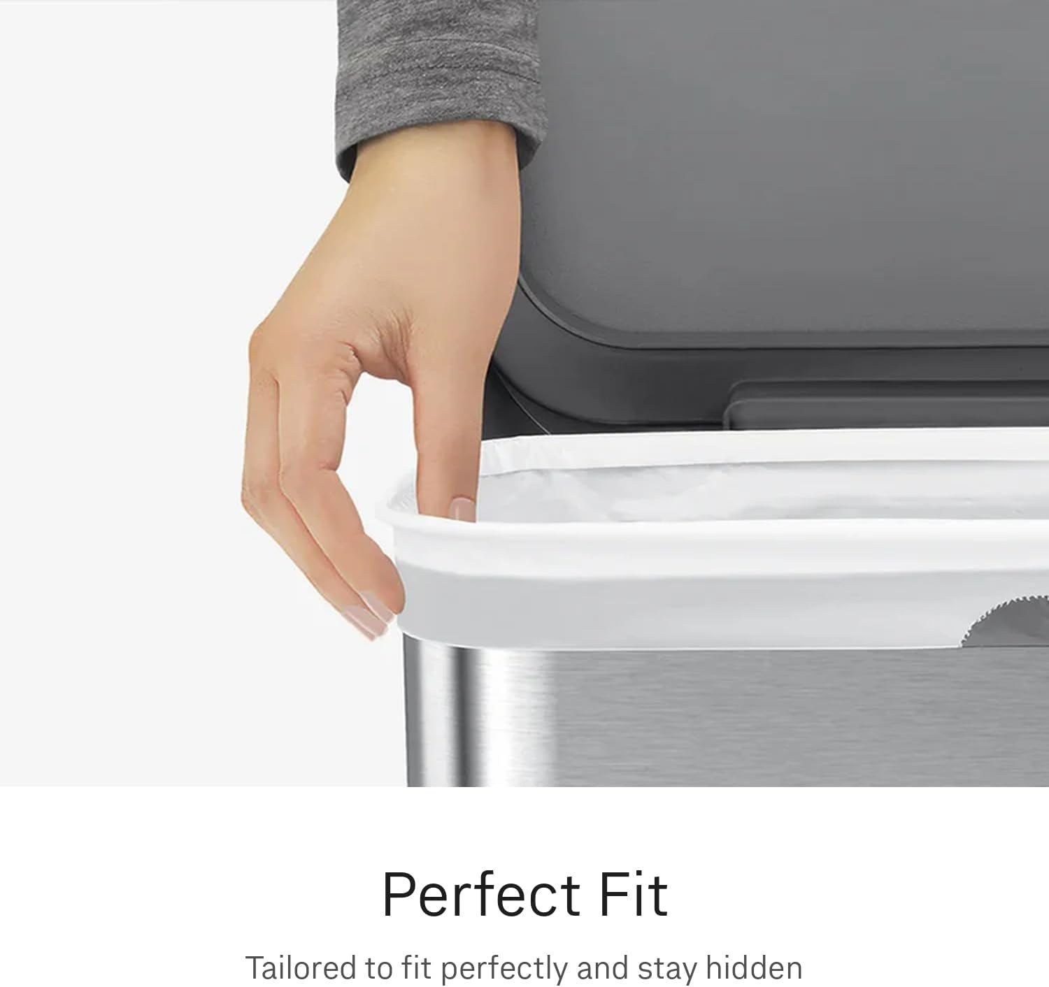 image:imagesimplehuman Code M 100 Count Custom Fit Liners Drawstring Kitchen Trash Bags OnebyOne MessFree Dispense Extra Thick amp Double Seamed 50 PCR Plastic 4045 Liter 1112 Gallon White100 Count Pack of 1