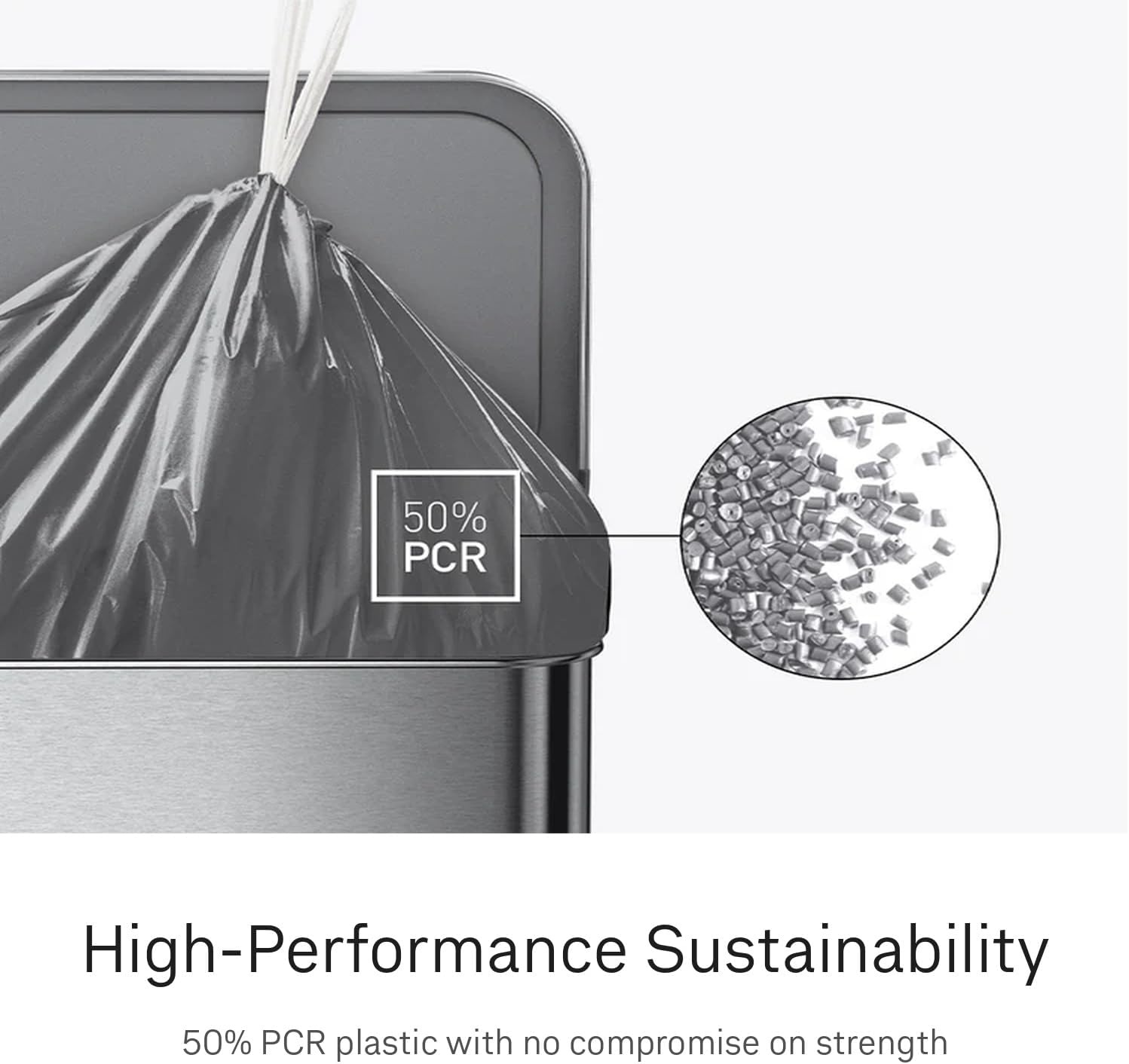 image:imagesimplehuman Code M 100 Count Odorsorb Custom Fit Liners Drawstring Odor Absorbing Trash Bags OnebyOne MessFree Dispense Extra Thick amp Double Seamed 50 PCR Plastic 4045 Liter 1112 Gallon200 Count Pack of 1