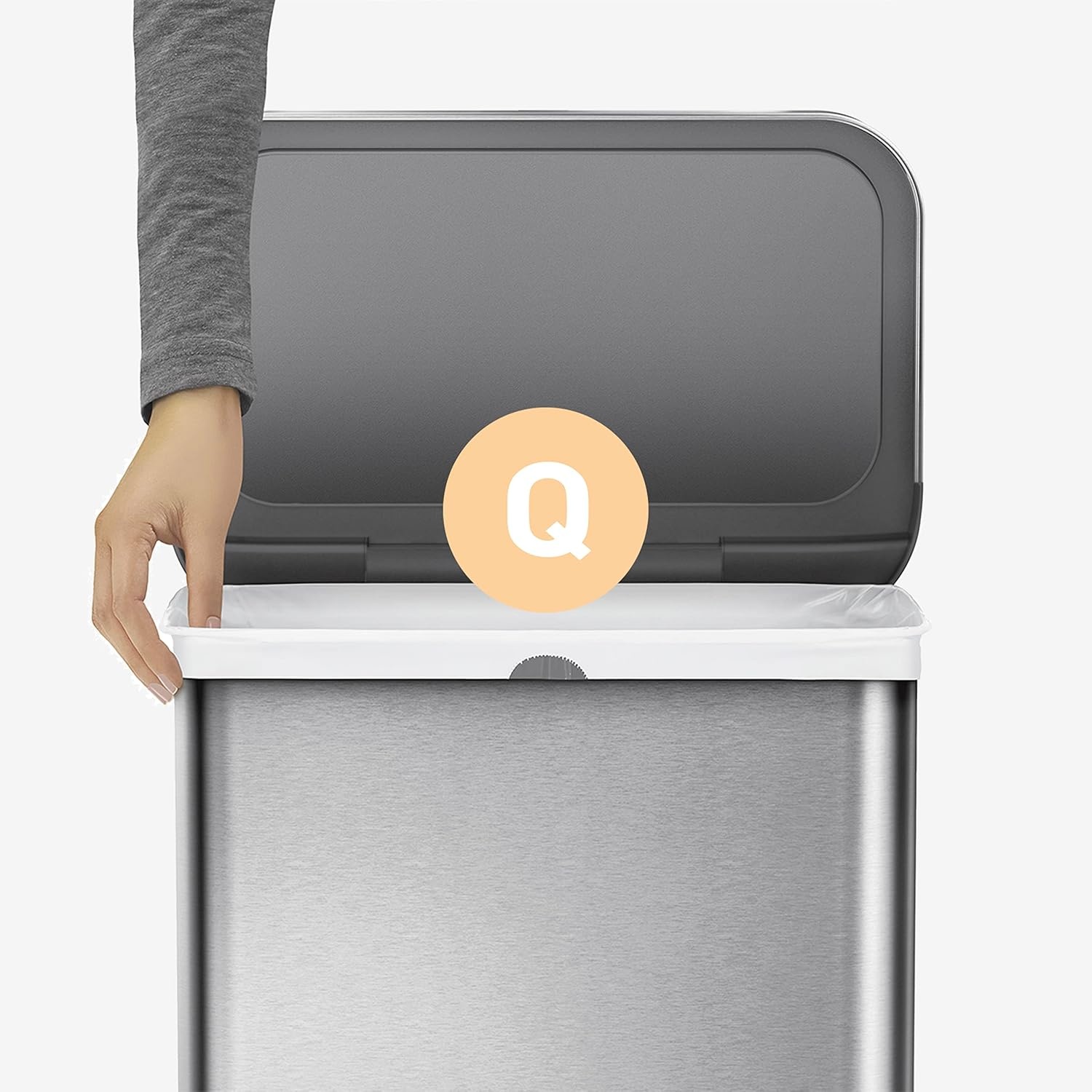 image:imagesimplehuman Code Q 100 Count Custom Fit Liners Drawstring Kitchen Trash Bags OnebyOne MessFree Dispense Extra Thick amp Double Seamed 50 PCR Plastic 5065 Liter 1317 Gallon White60 Count Pack of 1