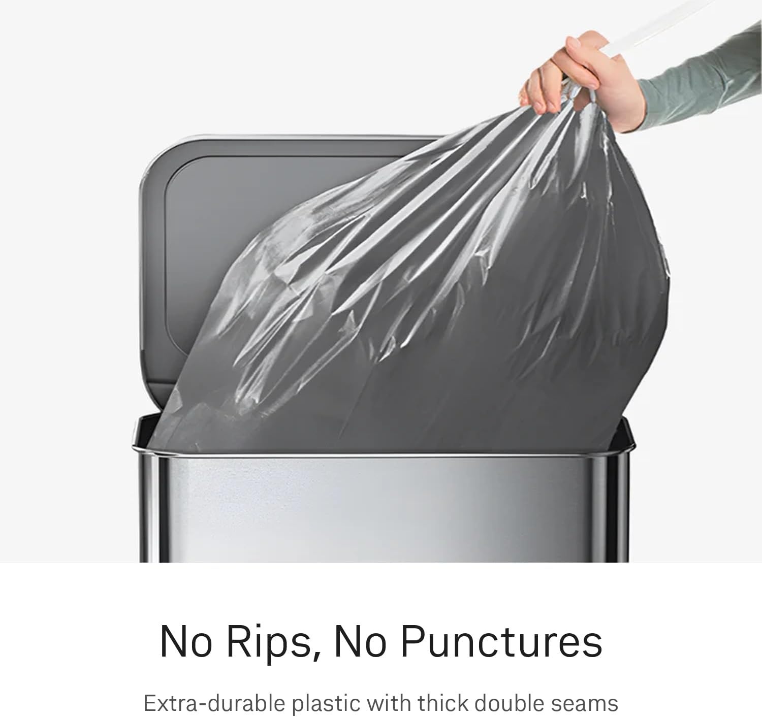 image:imagesimplehuman Code Q 100 Count Odorsorb Custom Fit Liners Drawstring Odor Absorbing Trash Bags OnebyOne MessFree Dispense Extra Thick amp Double Seamed 50 PCR Plastic 5065 Liter 1317 Gallon200 Count Pack of 1