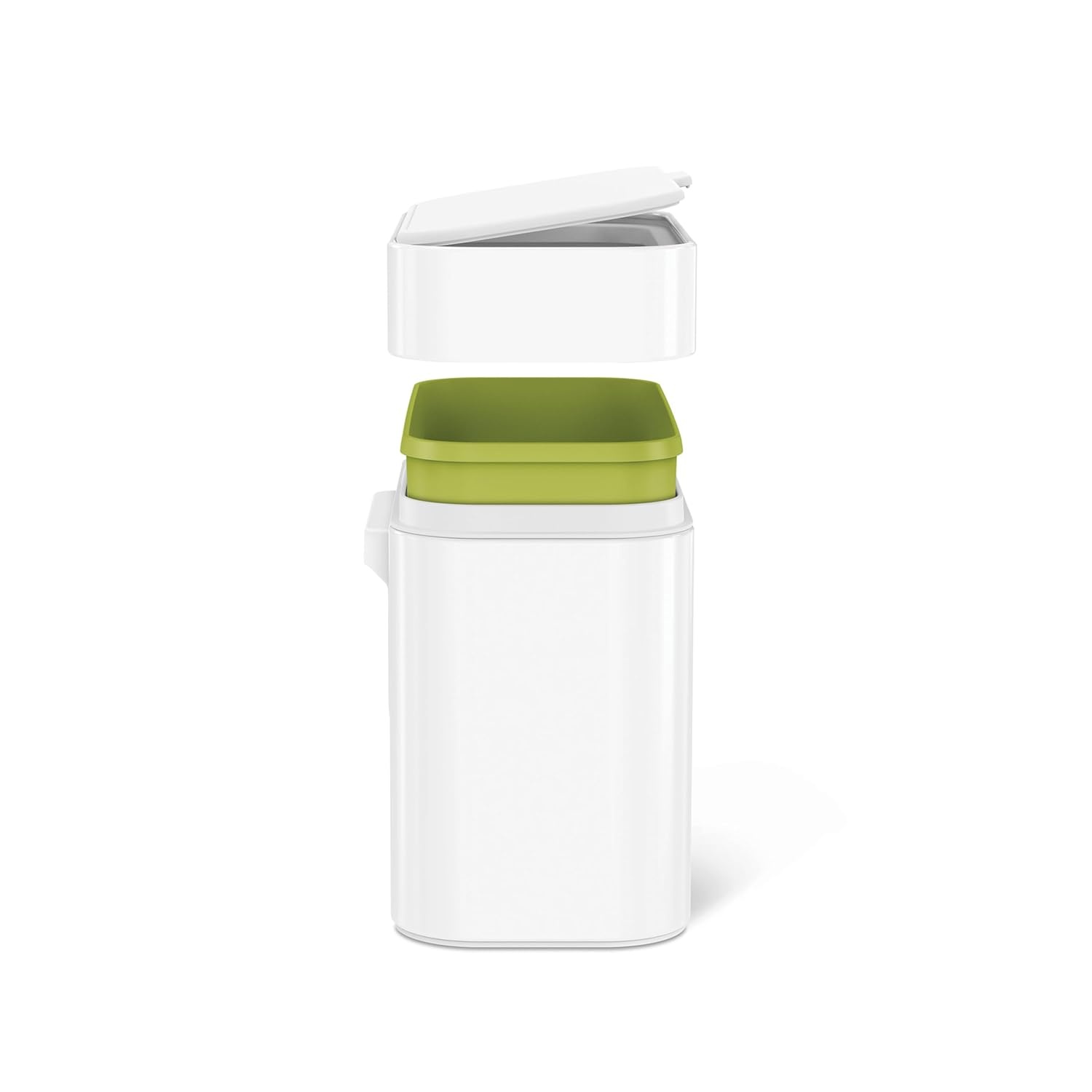 image:imagesimplehuman Compost Caddy 4L 11 Gallon Countertop Kitchen Compost Bin with Magnetic Dock for Trash Can SoftSeal Lid Removable Inner Bucket Matte Black SteelWhite