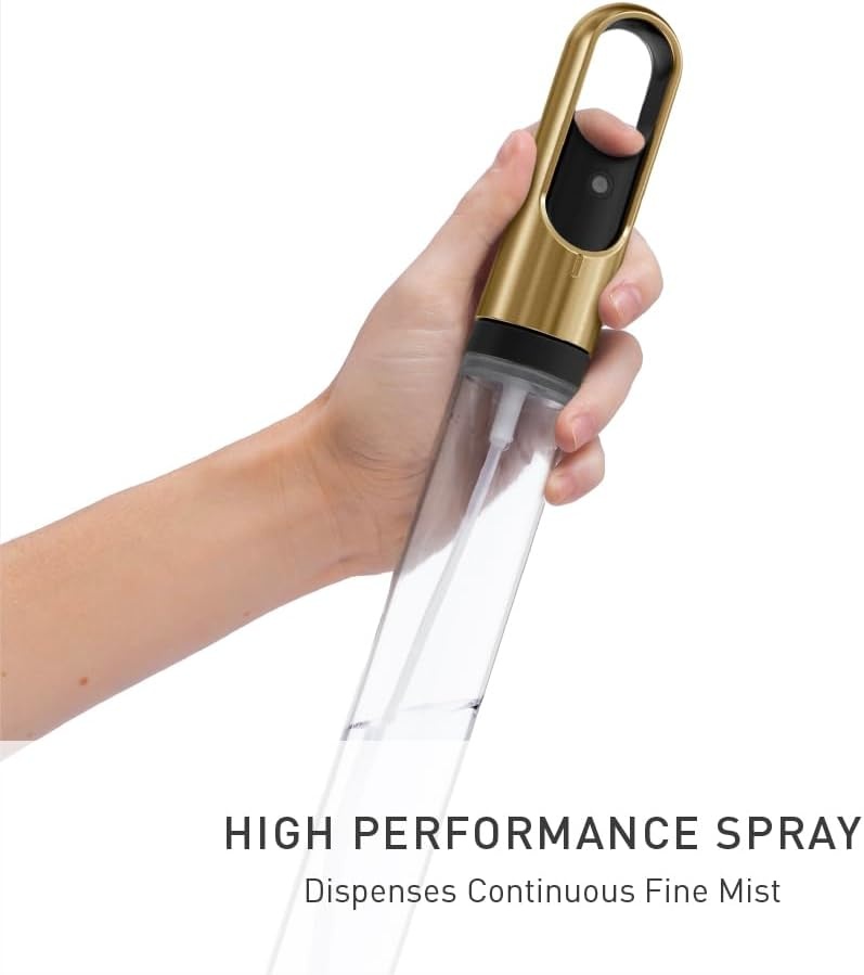 image:imagesimplehuman Paper Towel Holder with Spray AllinOne Countertop Paper Towel and Cleaner Dispenser 6 oz Refillable Pump OneHanded Tear Weighted Base BrassBrass Stainless Steel