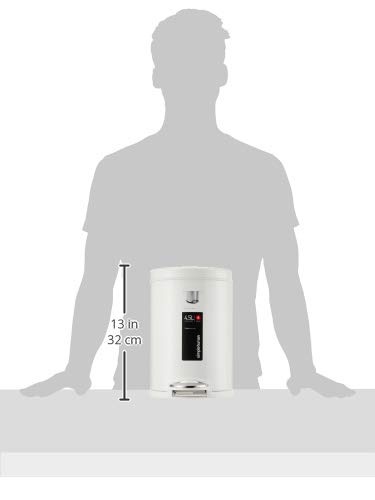 image:imagesimplehuman Round Step Can 45L 12 Gallon Compact Bathroom Trash Can 150000Step Pedal Lid Shox Silent Close Removable Inner Bucket Brushed Stainless SteelWhite