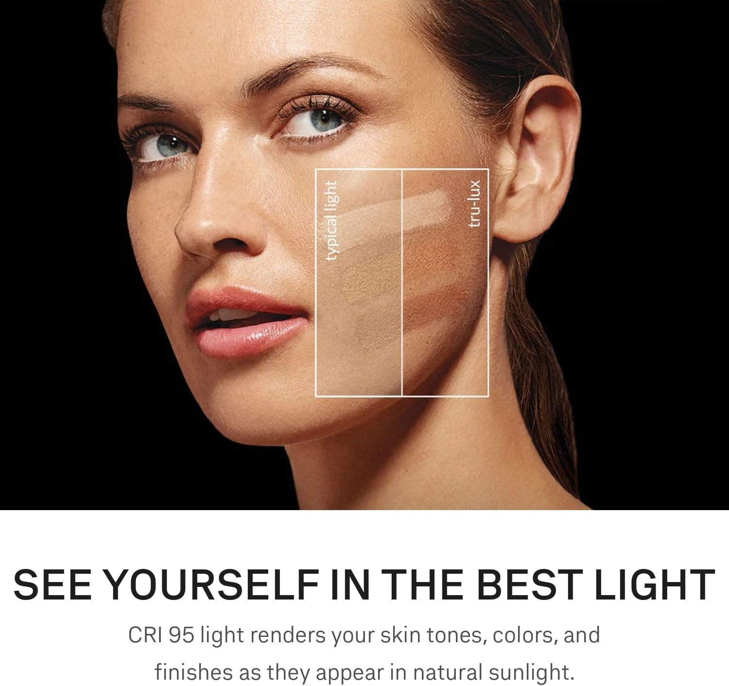 image:imagesimplehuman Sensor Mirror Trio 1X 5X 10X Magnification Round Rechargeable Beauty Makeup Mirror TruLux FullSpectrum Light Dual Light Settings Adjustable Brightness Brushed Stainless SteelBrass