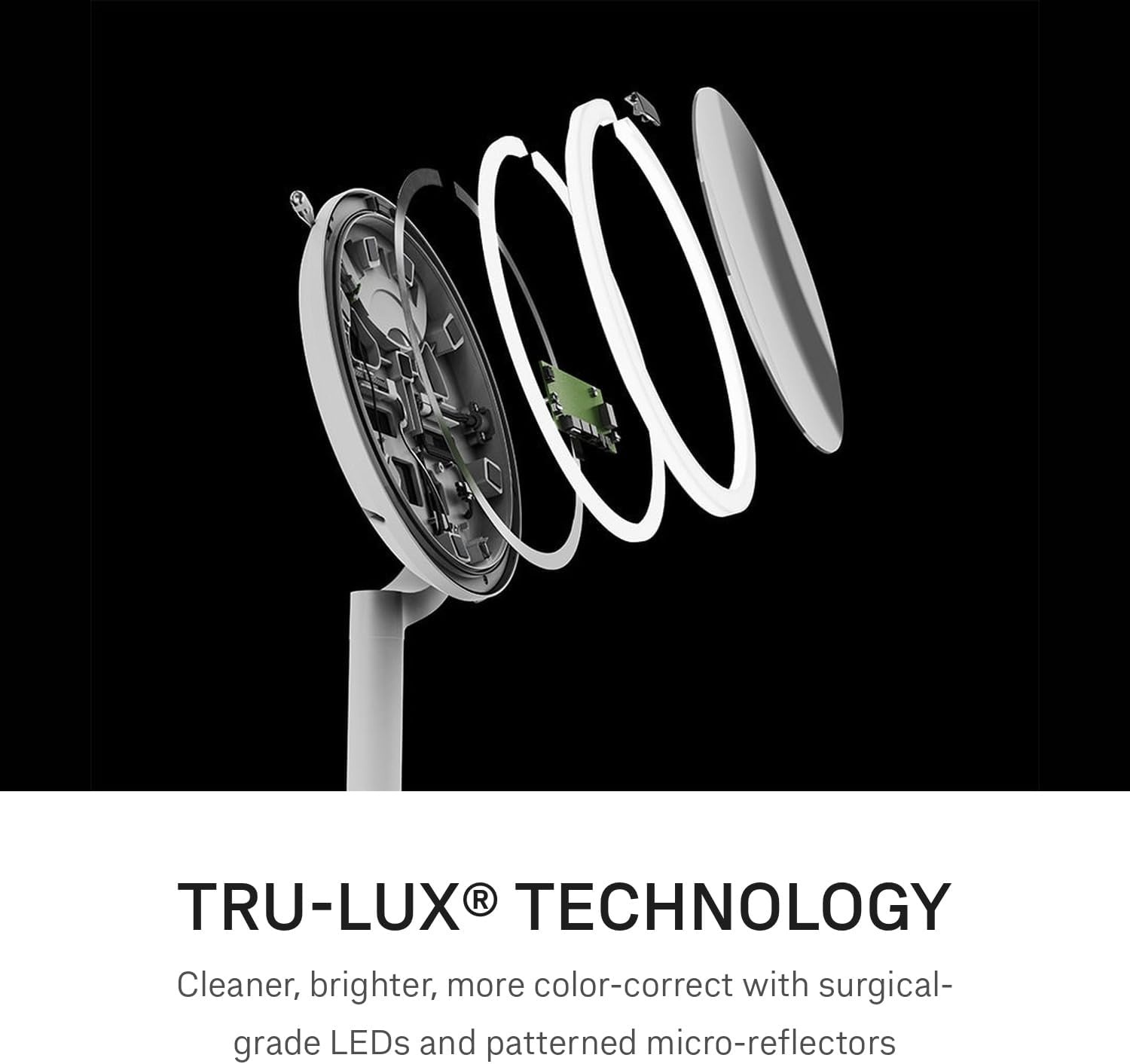 image:imagesimplehuman Sensor Mirror Trio 1X 5X 10X Magnification Round Rechargeable Beauty Makeup Mirror TruLux FullSpectrum Light Dual Light Settings Adjustable Brightness Brushed Stainless SteelWhite